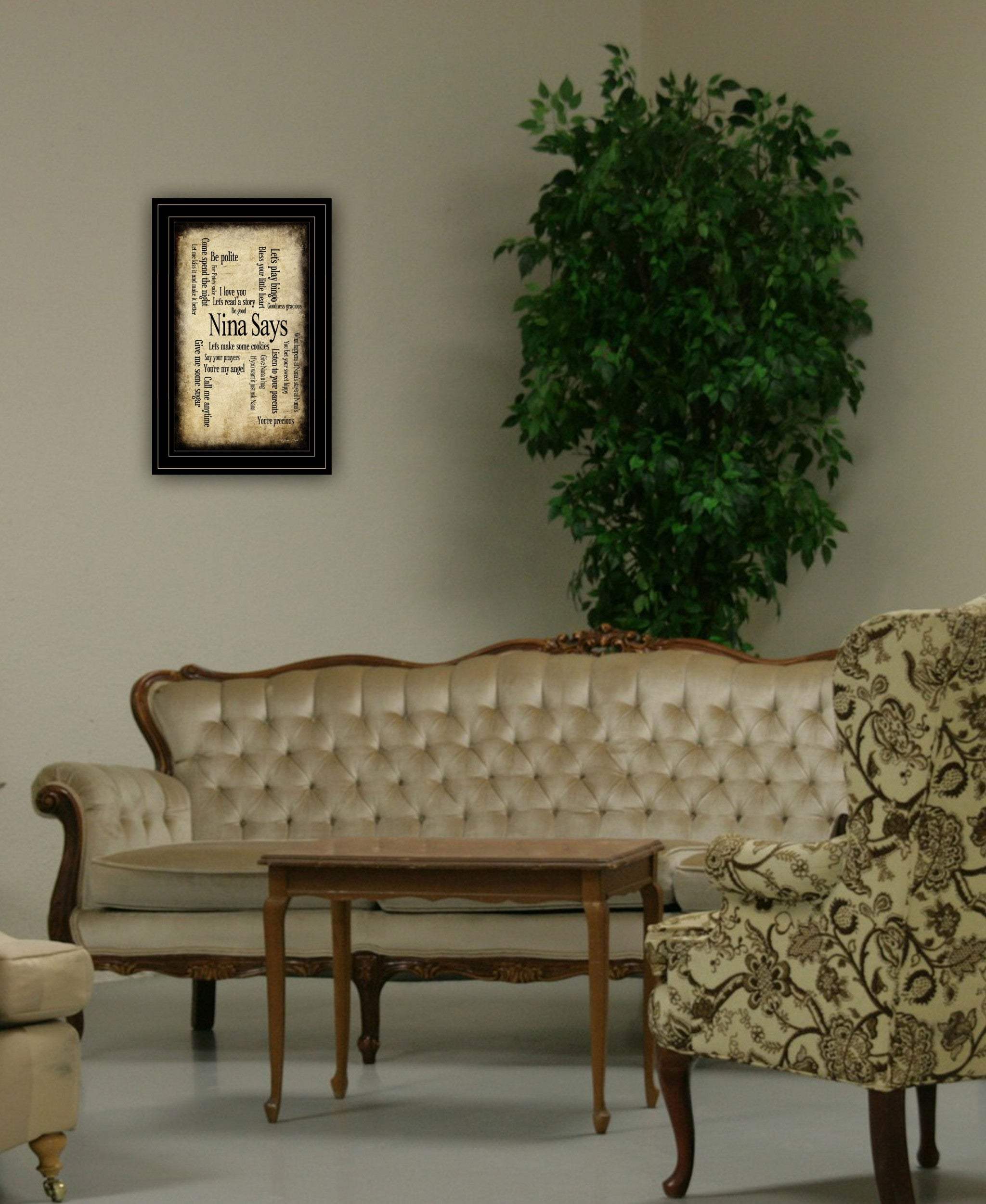 Nina Says 3 Black Framed Print Wall Art - Image 3