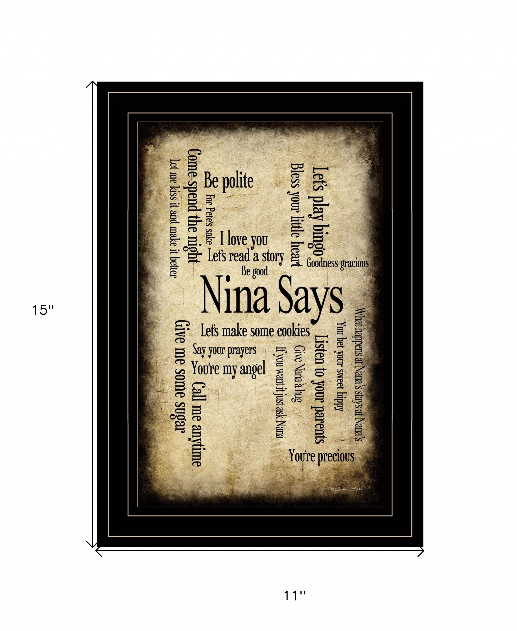 Nina Says 3 Black Framed Print Wall Art - Image 4