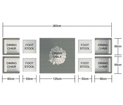 Nine Piece Clear and Gray Glass Dining Set - Image 4