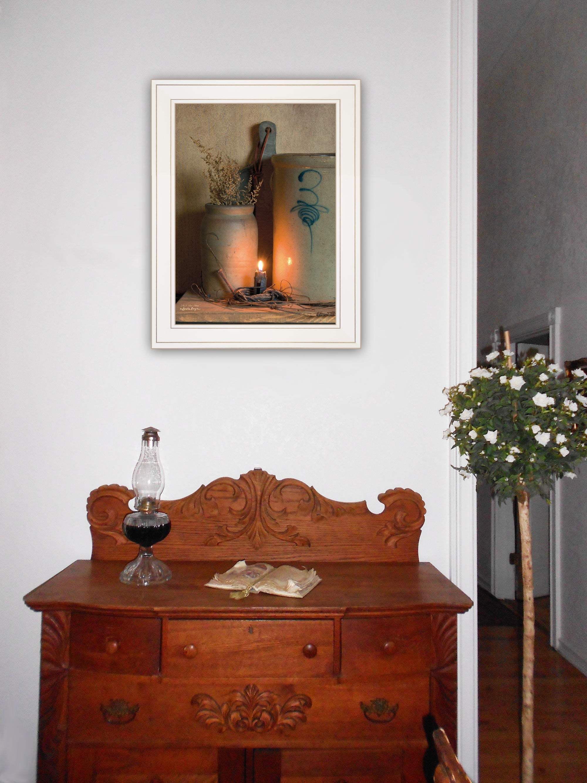 No 3 Bee Sting on a crock 1 White Framed Print Wall Art - Image 4