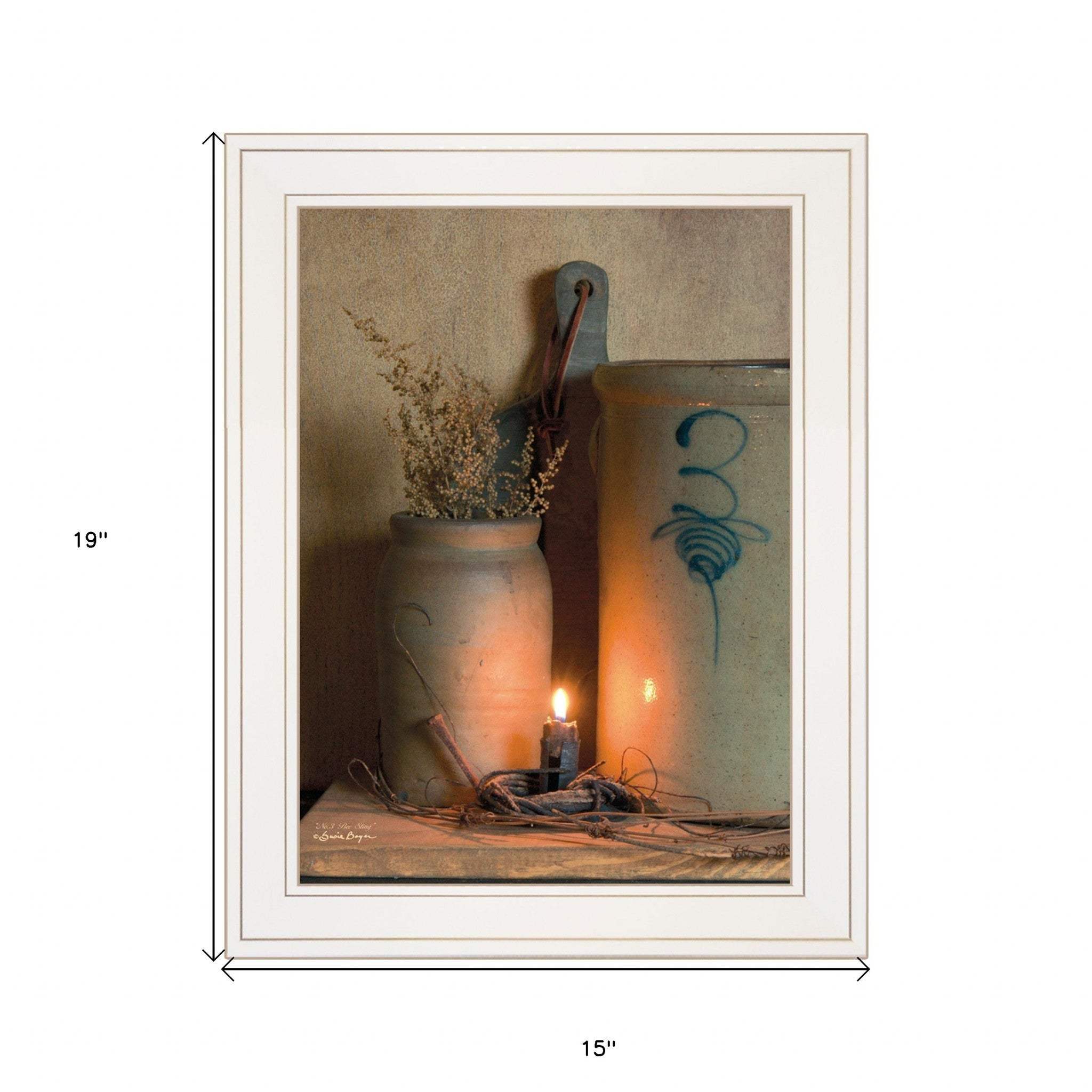 No 3 Bee Sting on a crock 1 White Framed Print Wall Art - Image 5