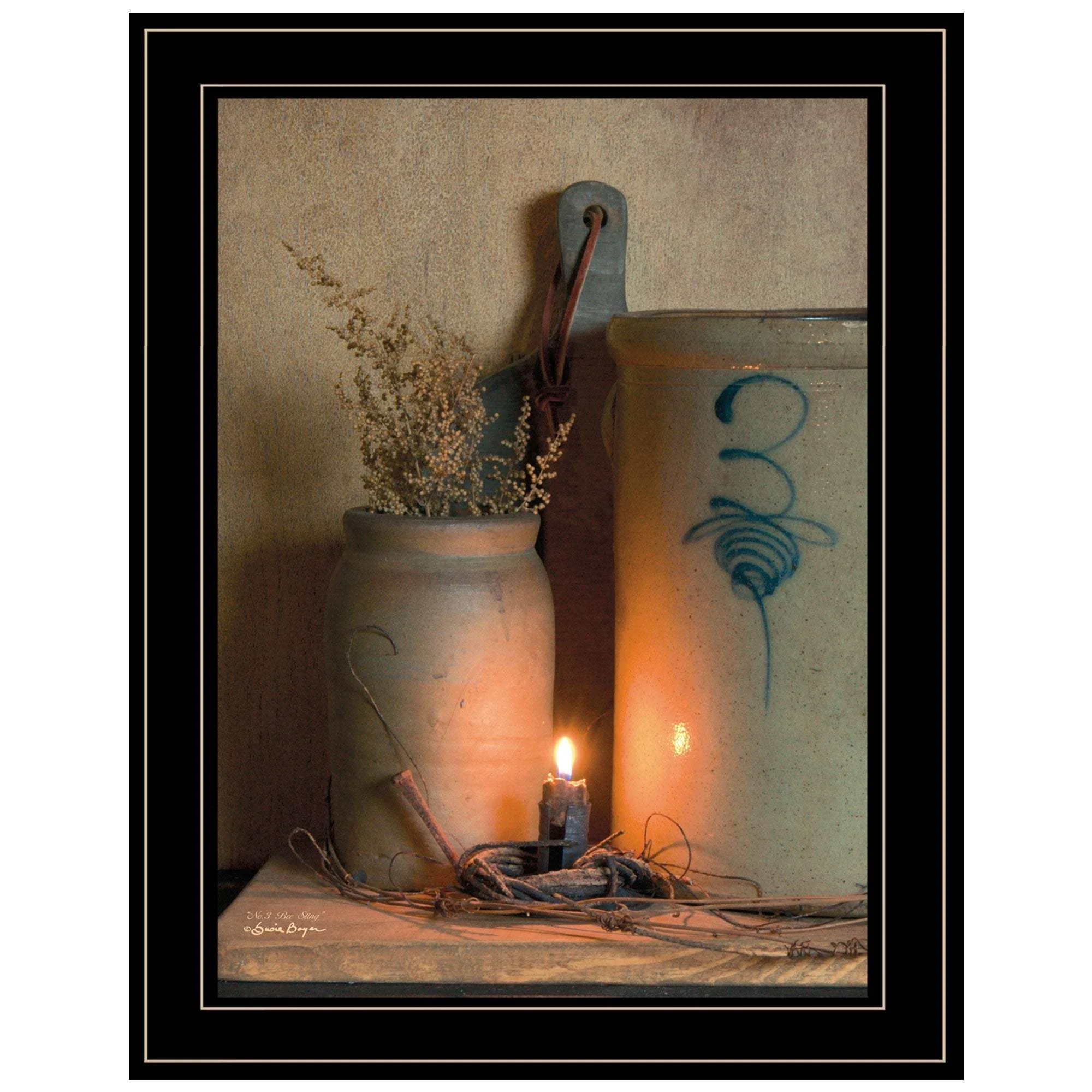 No 3 Bee Sting on a crock 2 Black Framed Print Wall Art - Image 3