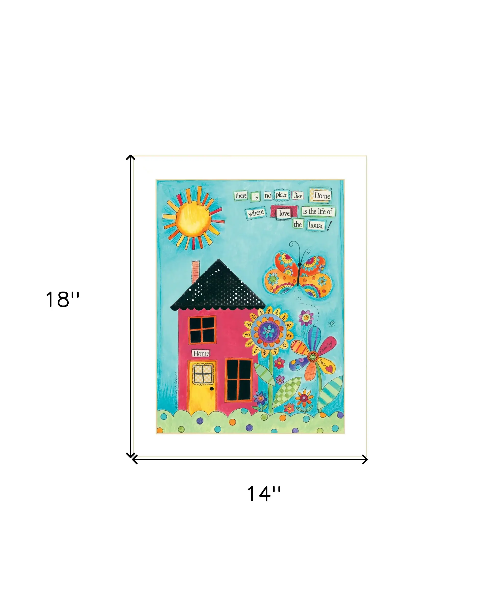 No Place Like Home 4 White Framed Print Wall Art - Image 5