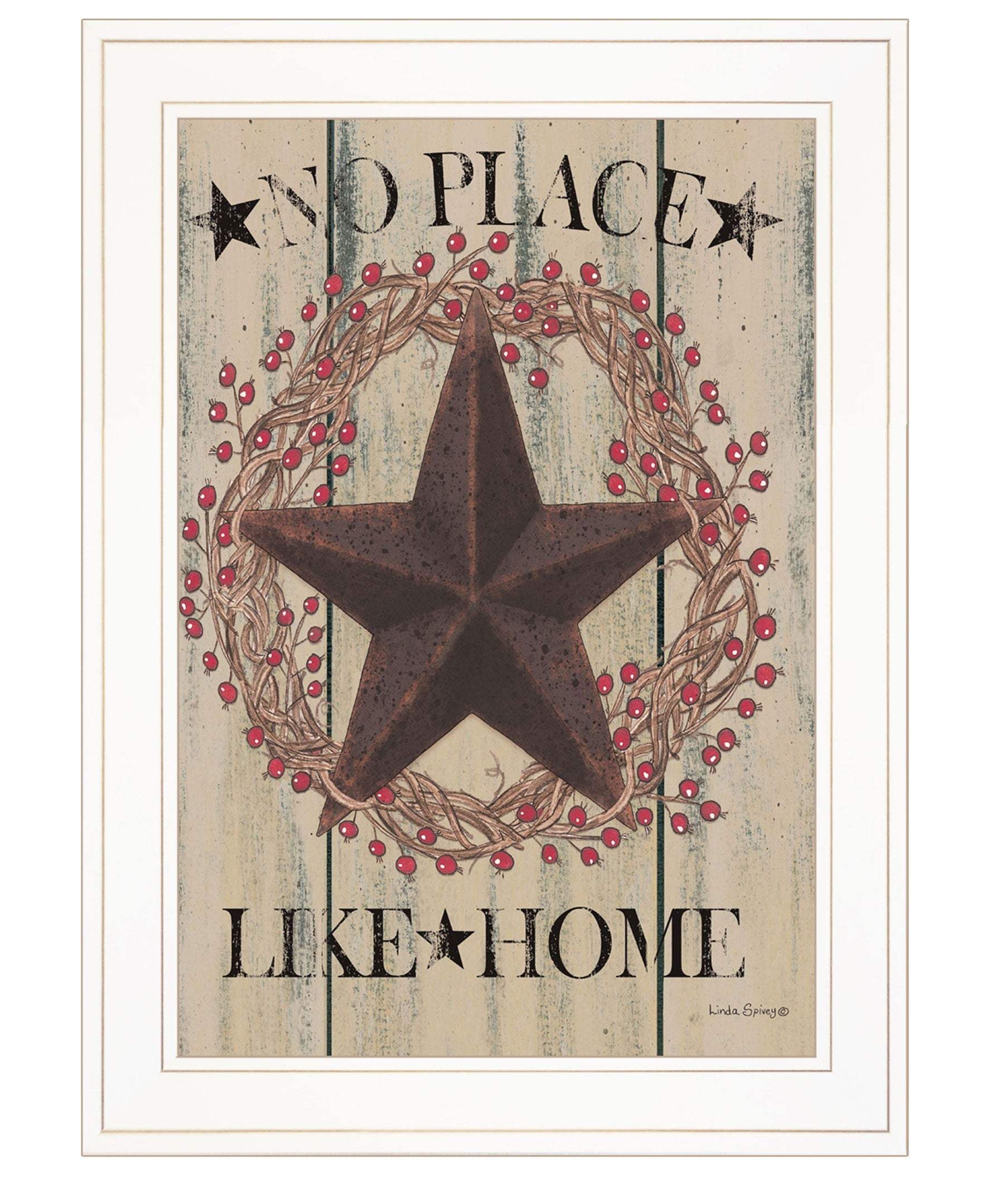 No Place Like Home Wreath 1 White Framed Print Wall Art - Image 2