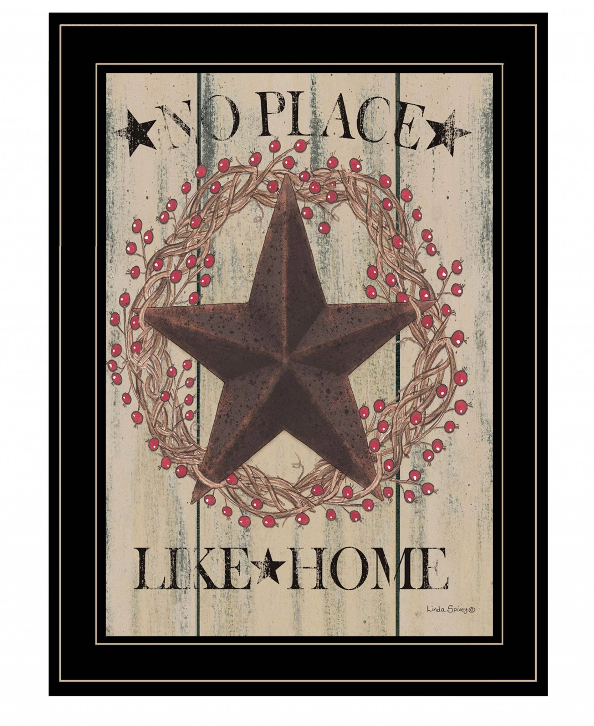 No Place Like Home Wreath 2 Black Framed Print Wall Art - Image 2