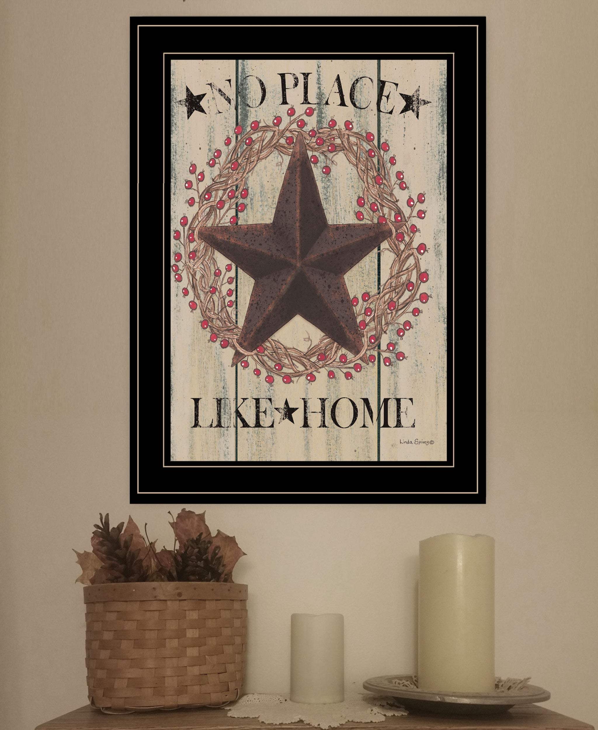No Place Like Home Wreath 2 Black Framed Print Wall Art - Image 3
