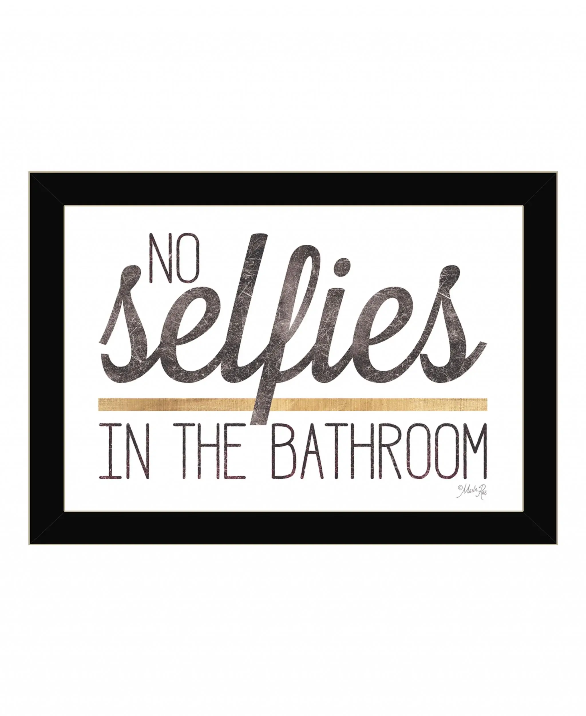 No Selfies in the Bathroom 4 Black Framed Print Bathroom Wall Art - Image 2