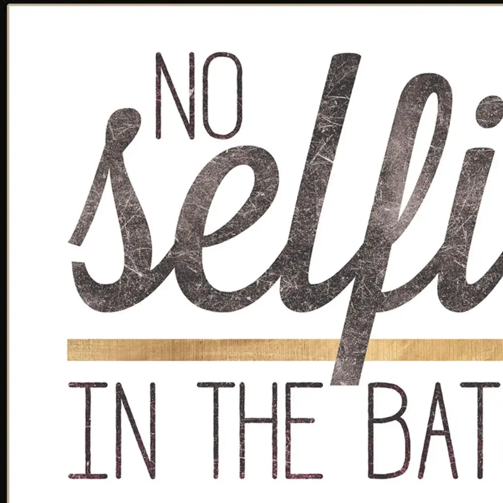 No Selfies in the Bathroom 4 Black Framed Print Bathroom Wall Art - Image 4