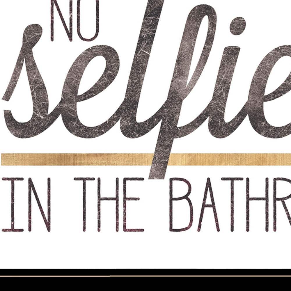 No Selfies in the Bathroom 6 Black Framed Print Bathroom Wall Art - Image 4