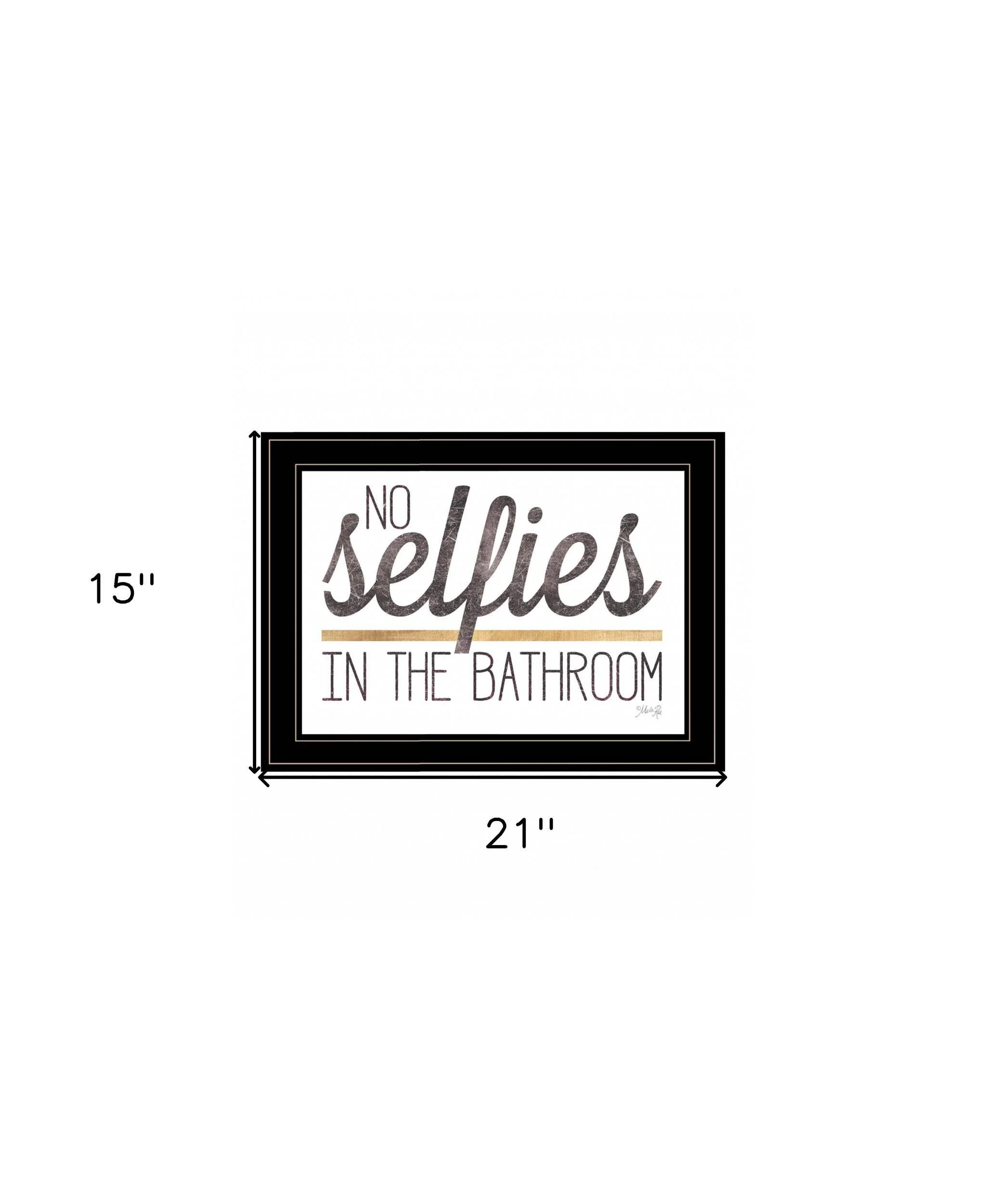 No Selfies in the Bathroom 6 Black Framed Print Bathroom Wall Art - Image 5