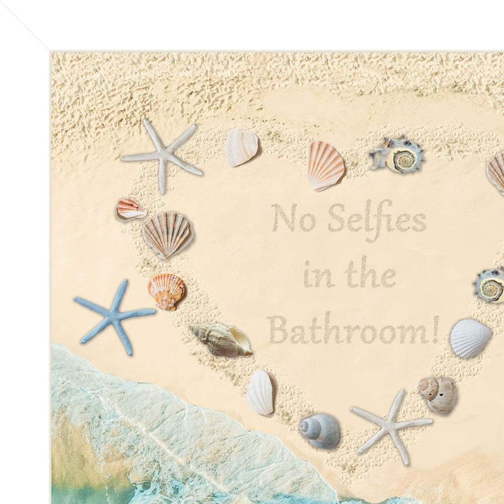 No Selfies in the Bathroom Sea 1 White Framed Print Bathroom Wall Art - Image 4