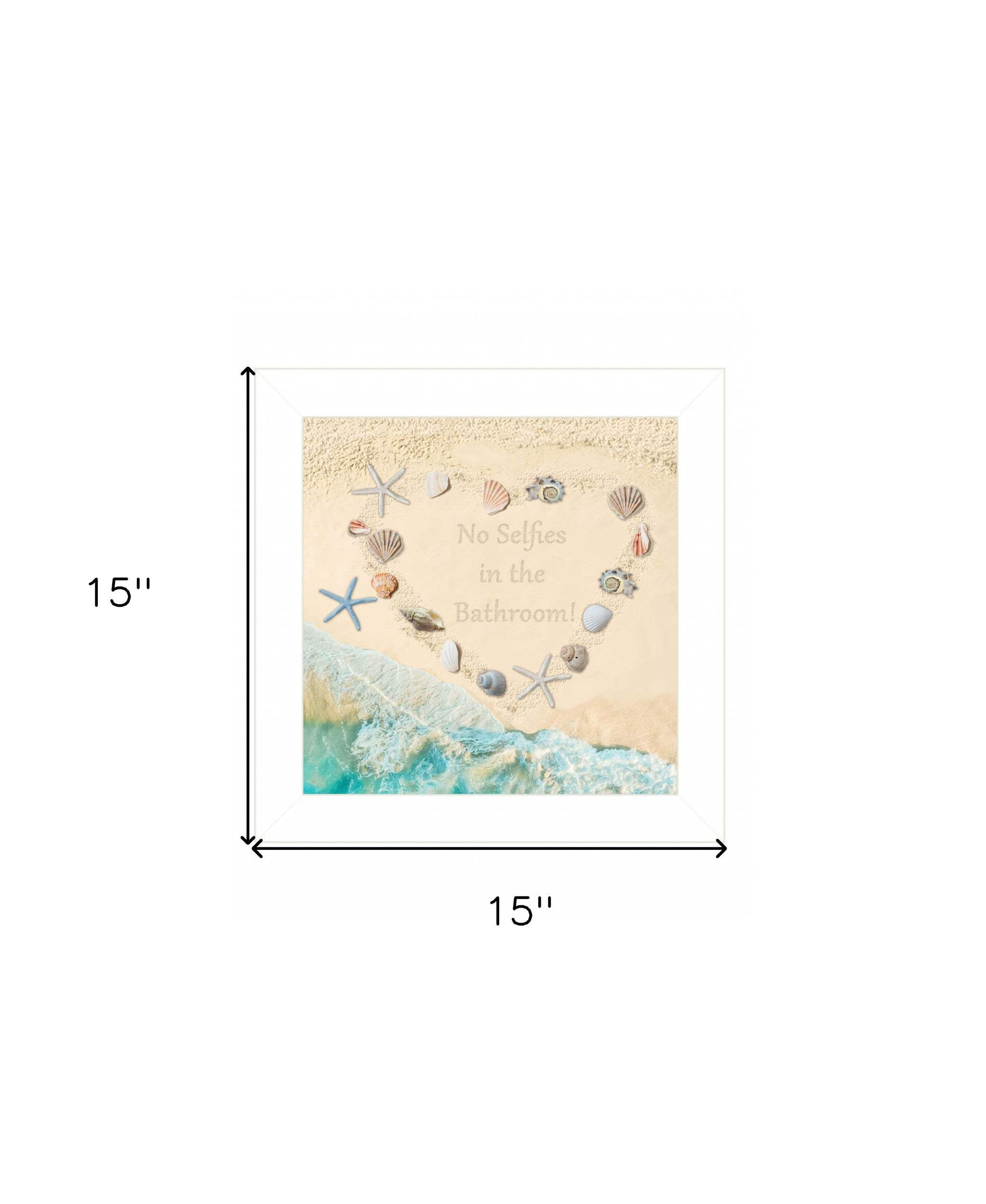 No Selfies in the Bathroom Sea 1 White Framed Print Bathroom Wall Art - Image 6