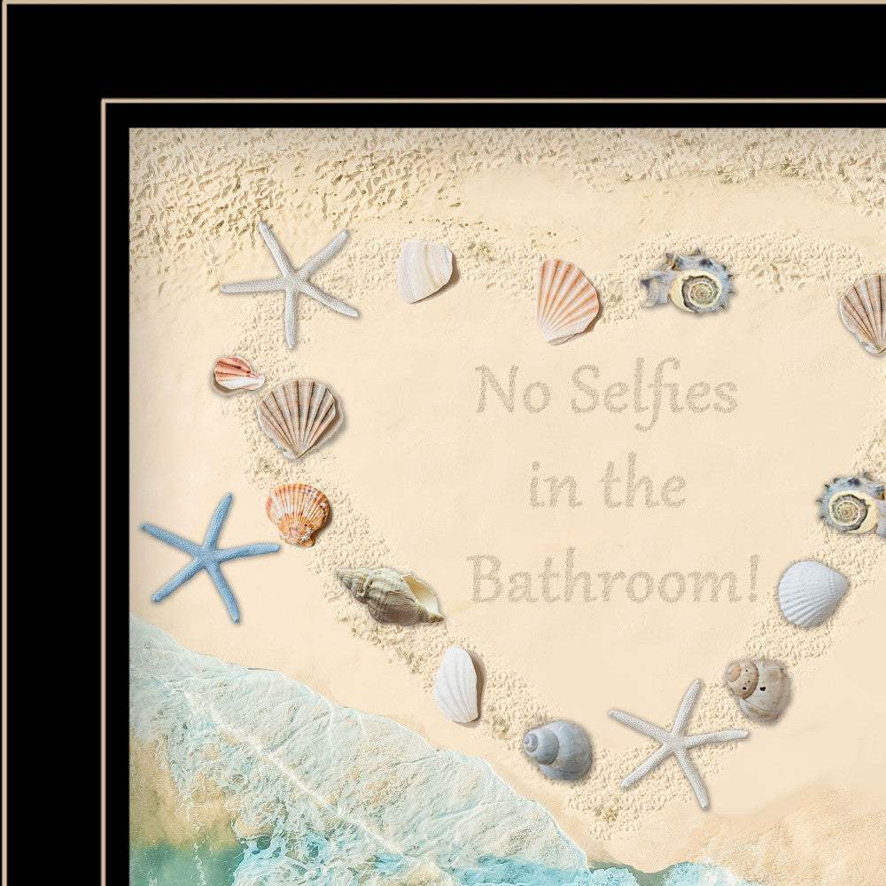 No Selfies in the Bathroom Sea 2 Black Framed Print Bathroom Wall Art - Image 4