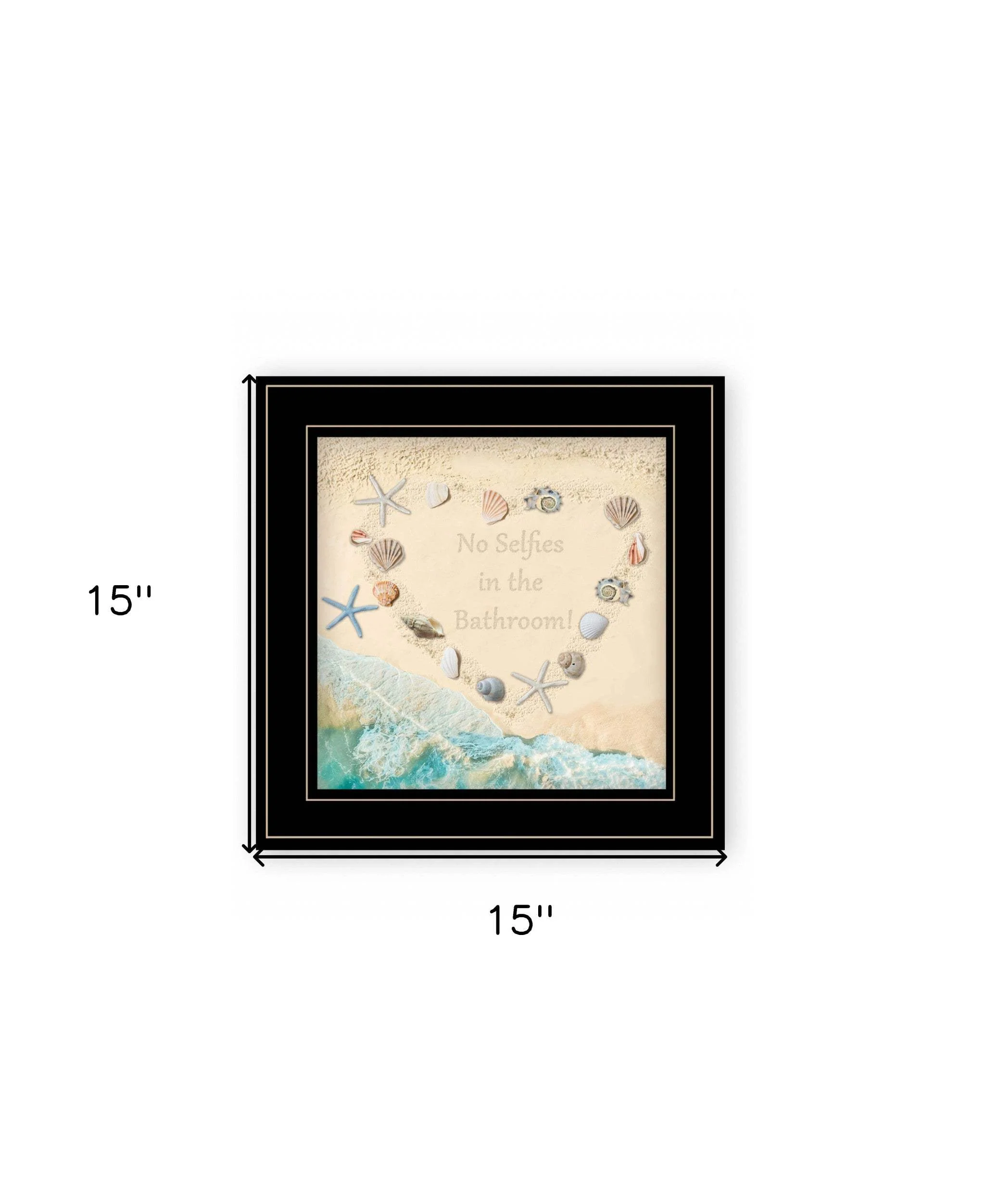 No Selfies in the Bathroom Sea 2 Black Framed Print Bathroom Wall Art - Image 6