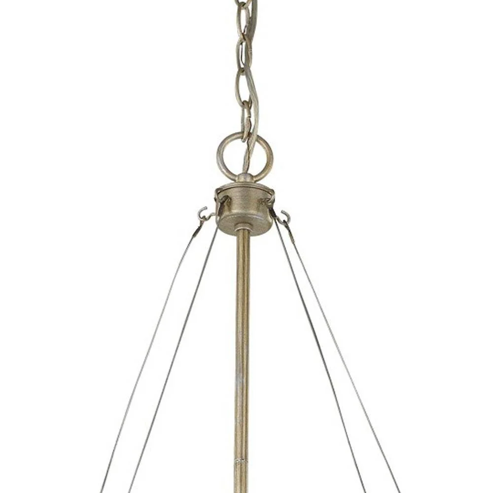 Nora 4-Light Washed Gold Drum Pendant With Abstract Open-Air Cage Shade - Image 4