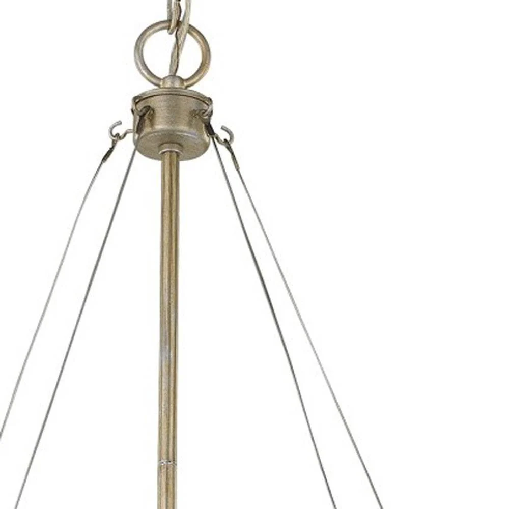 Nora 4-Light Washed Gold Drum Pendant With Abstract Open-Air Cage Shade - Image 5