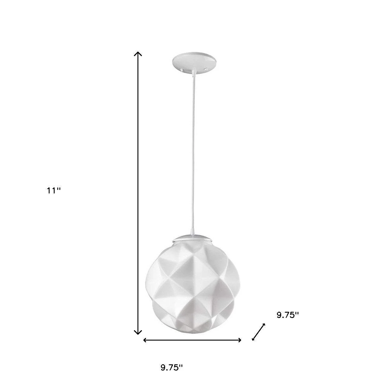 Nova 1-Light White Mini Pendant With Geometric Globe Shade - Image 5