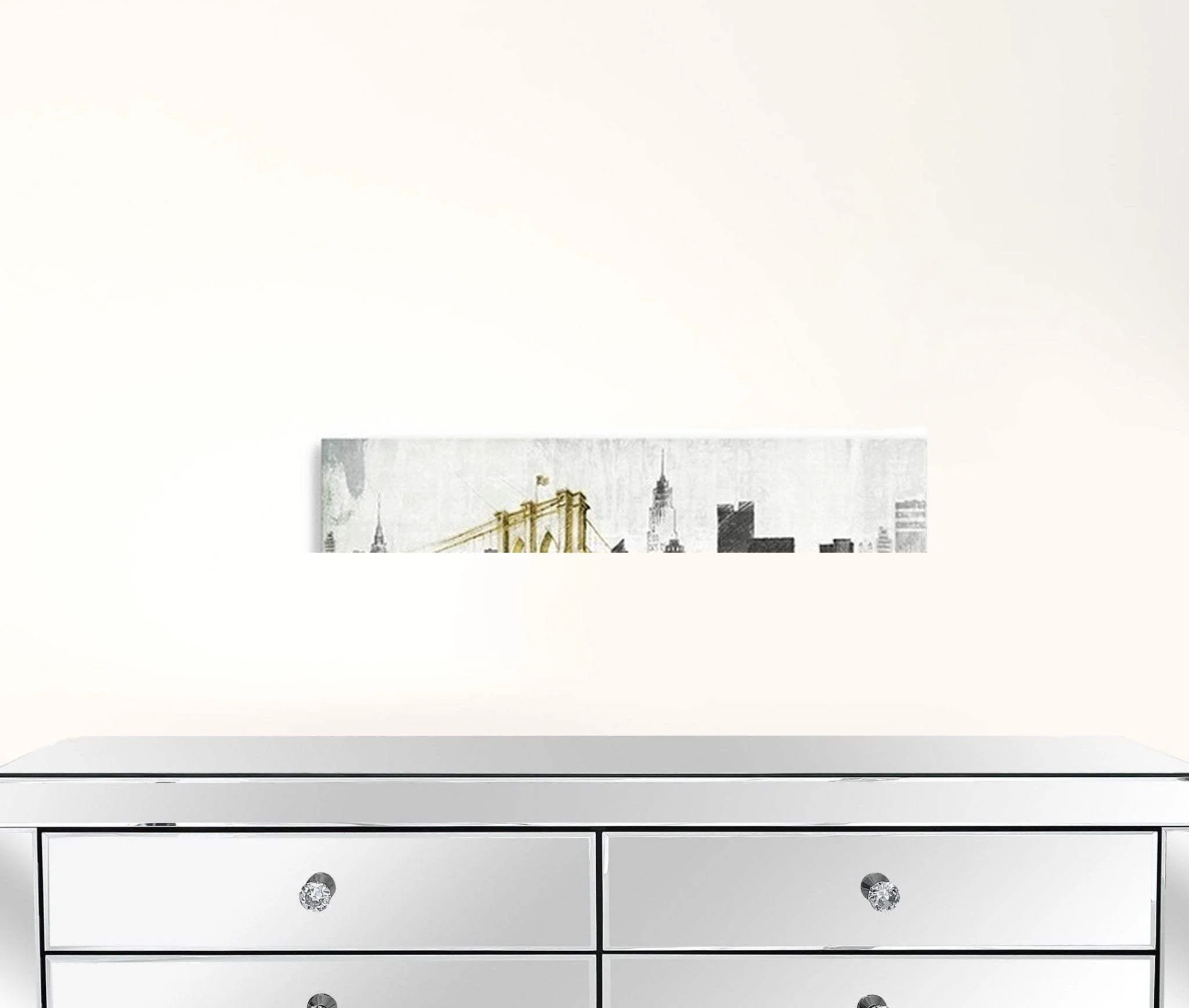 Nyc Golden Bridge Skyline Unframed Print Wall Art - Image 2