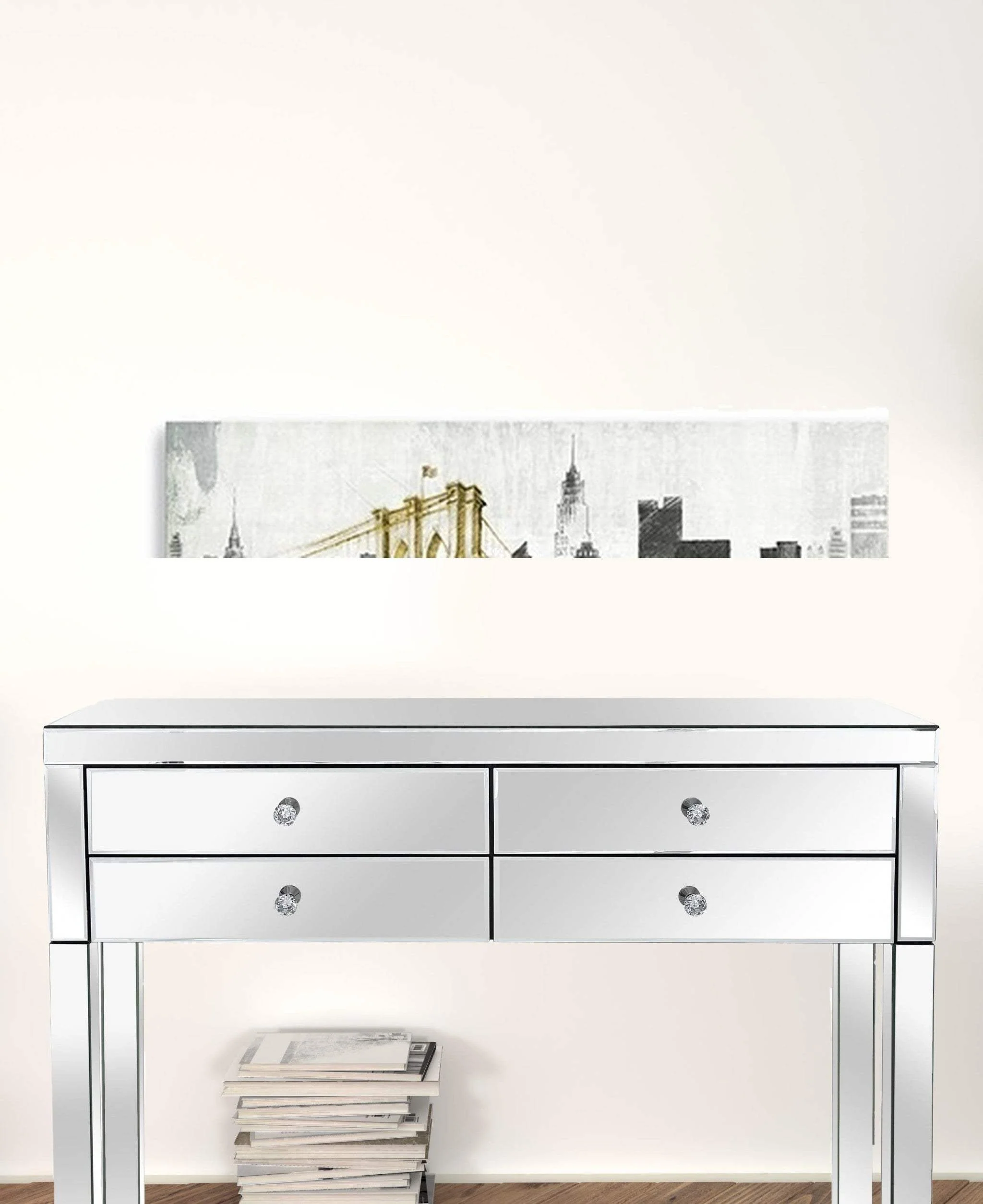 Nyc Golden Bridge Skyline Unframed Print Wall Art - Image 2