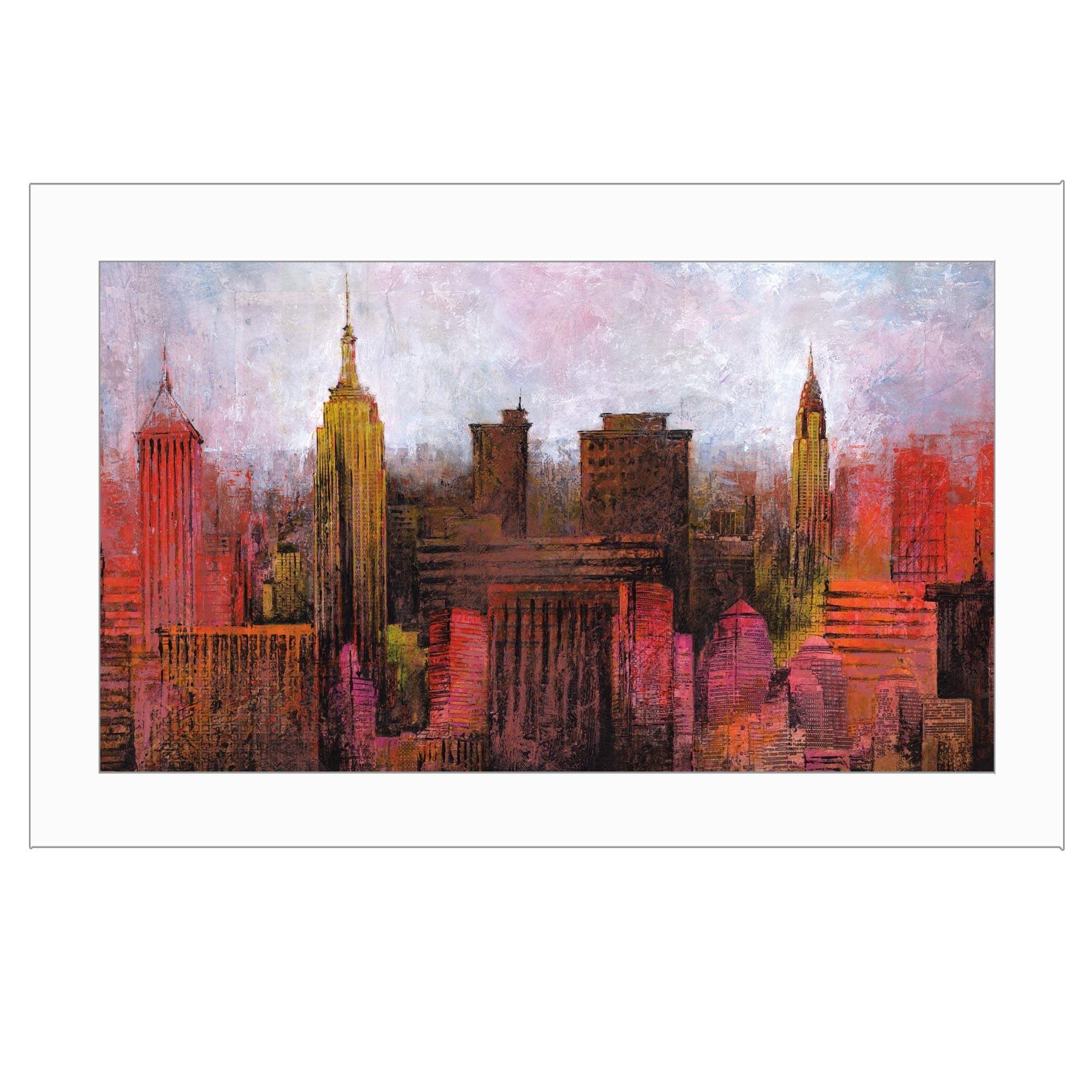 NYC Skyline 1 White Framed Print Wall Art - Image 2