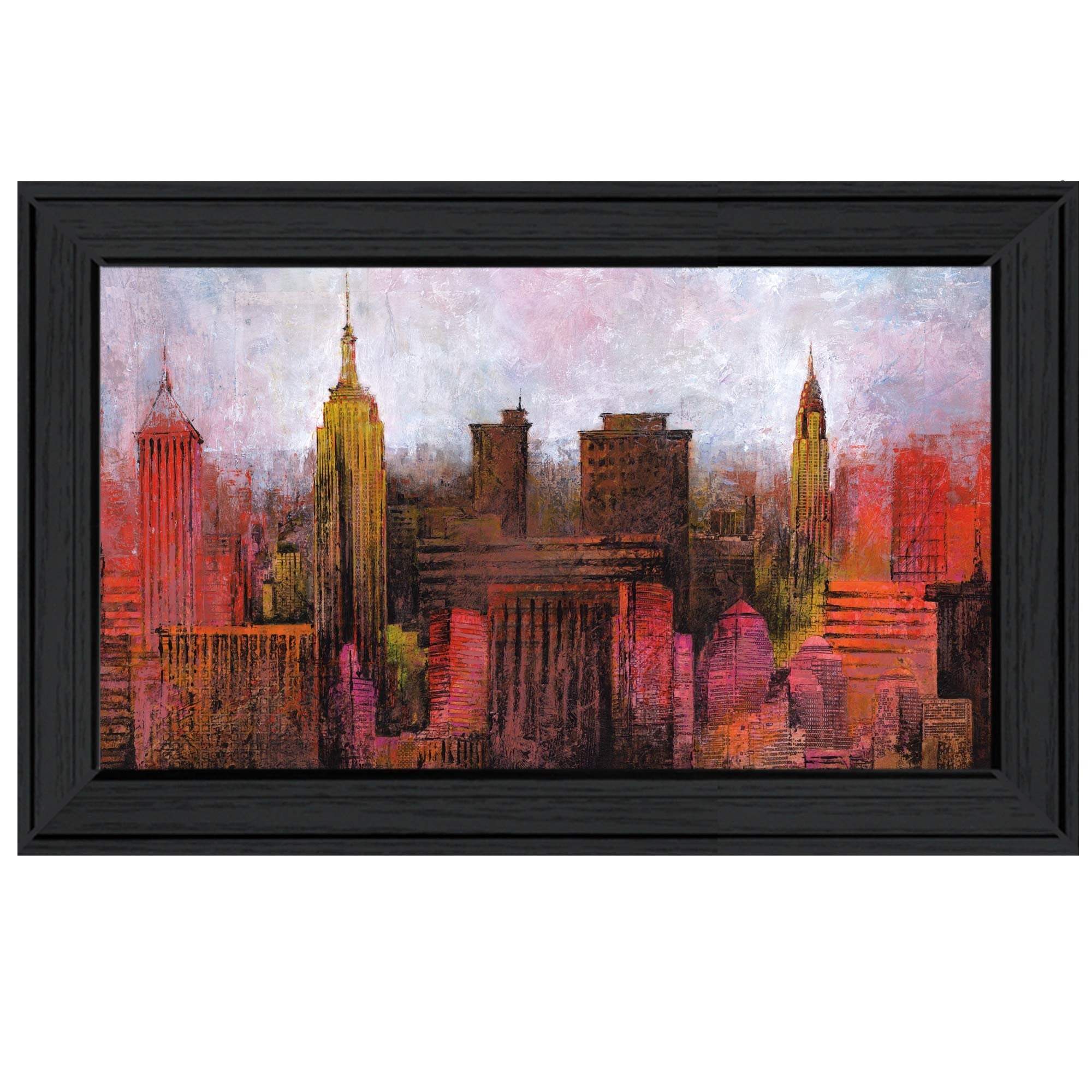 NYC Skyline 2 Black Framed Print Wall Art - Image 2