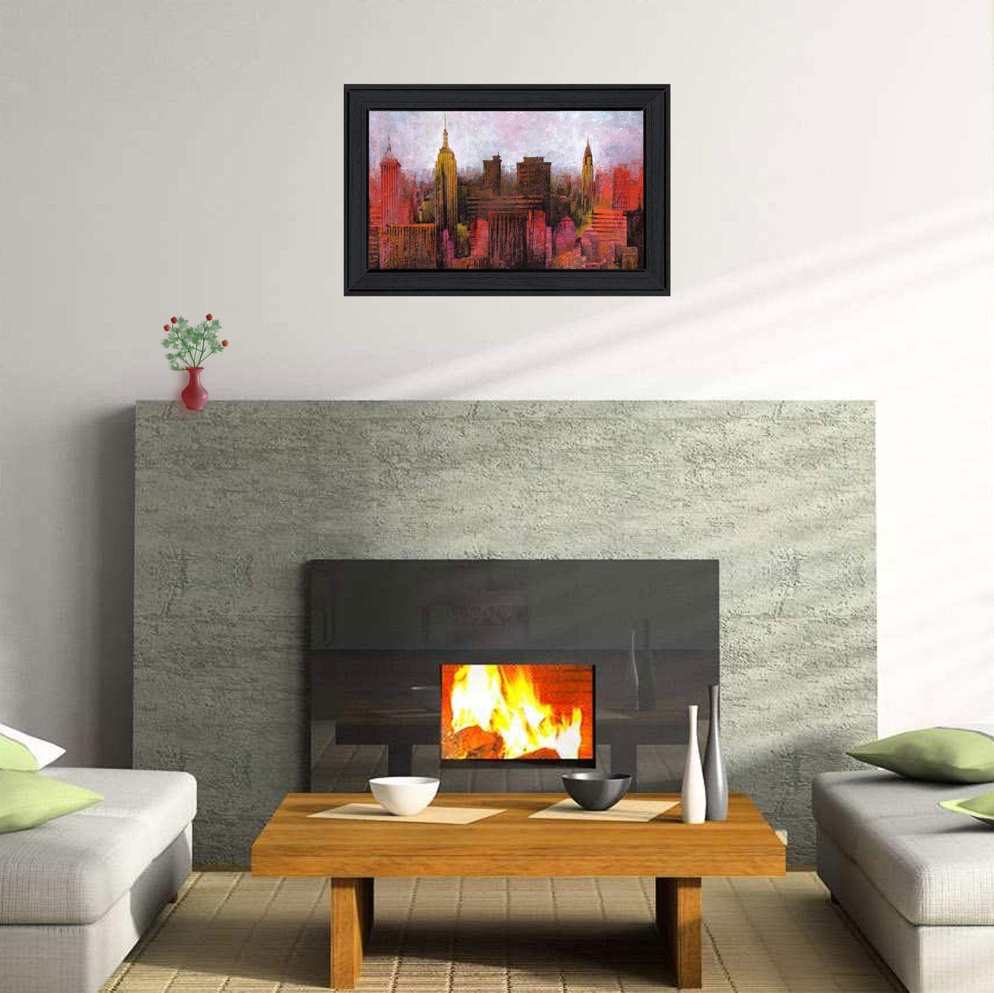 NYC Skyline 2 Black Framed Print Wall Art - Image 4
