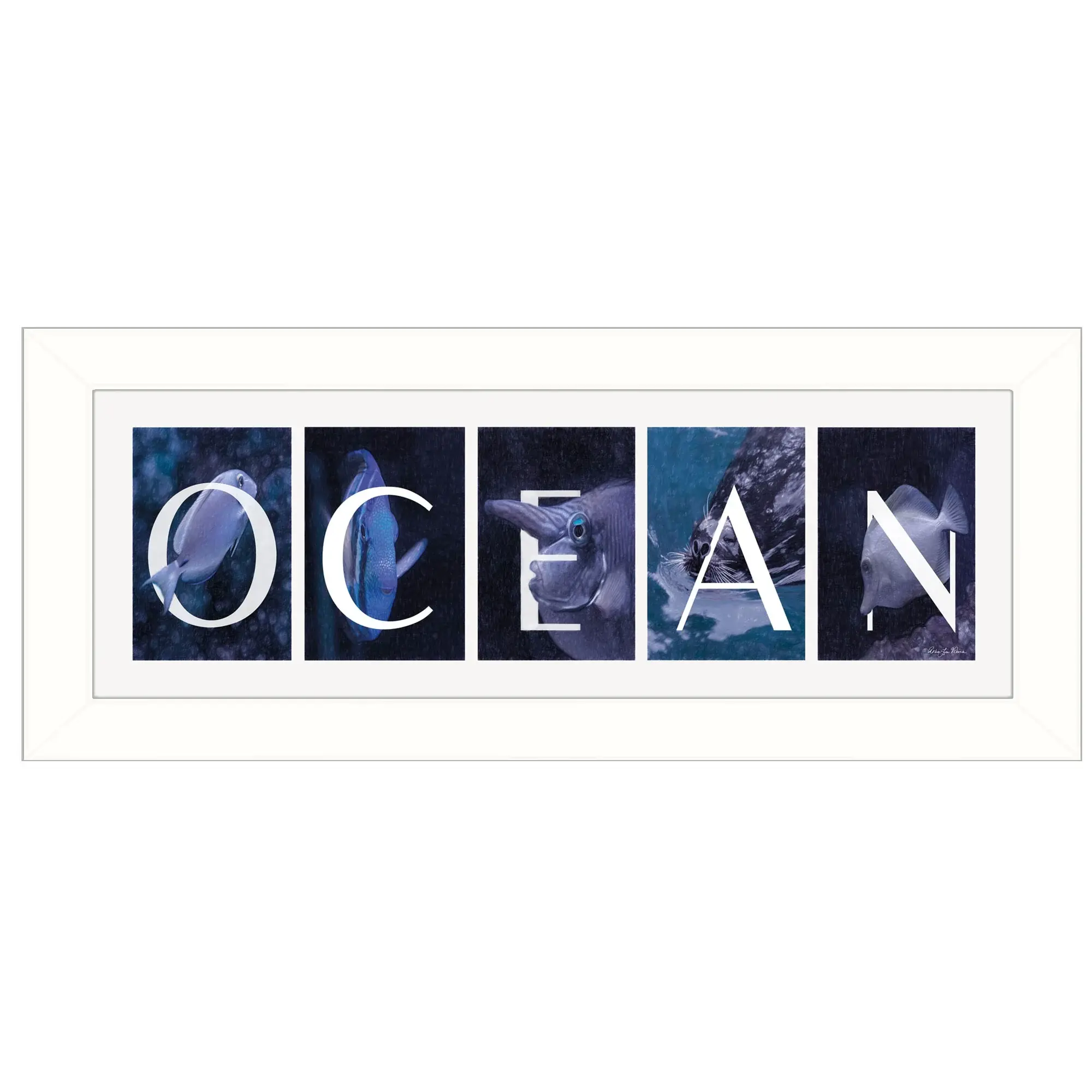 Ocean 1 White Framed Print Wall Art - Image 2