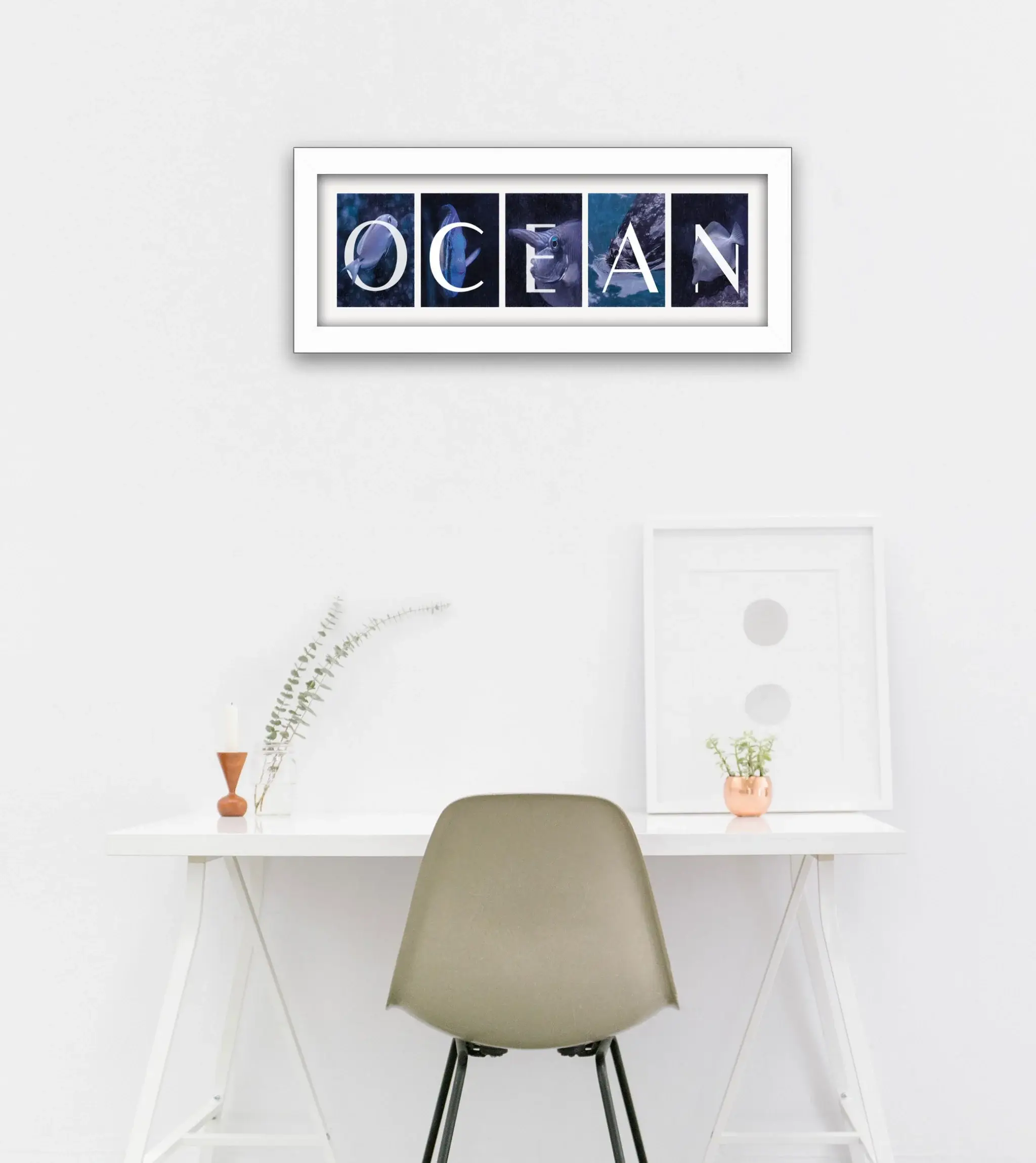 Ocean 1 White Framed Print Wall Art - Image 4