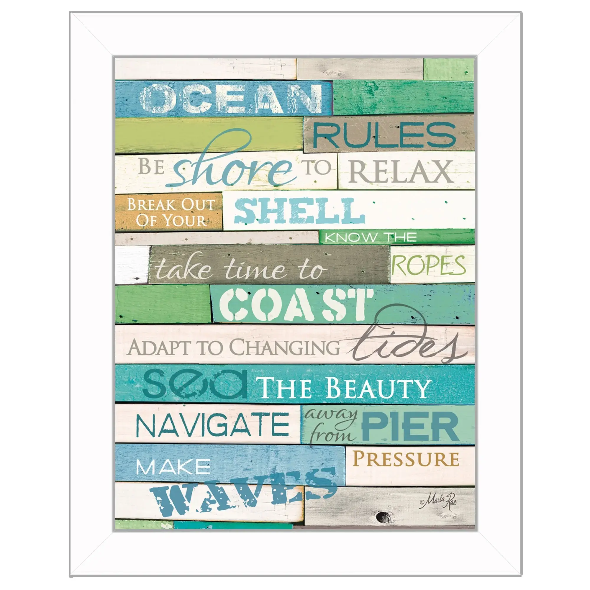 Ocean Rules 2 White Framed Print Wall Art - Image 2