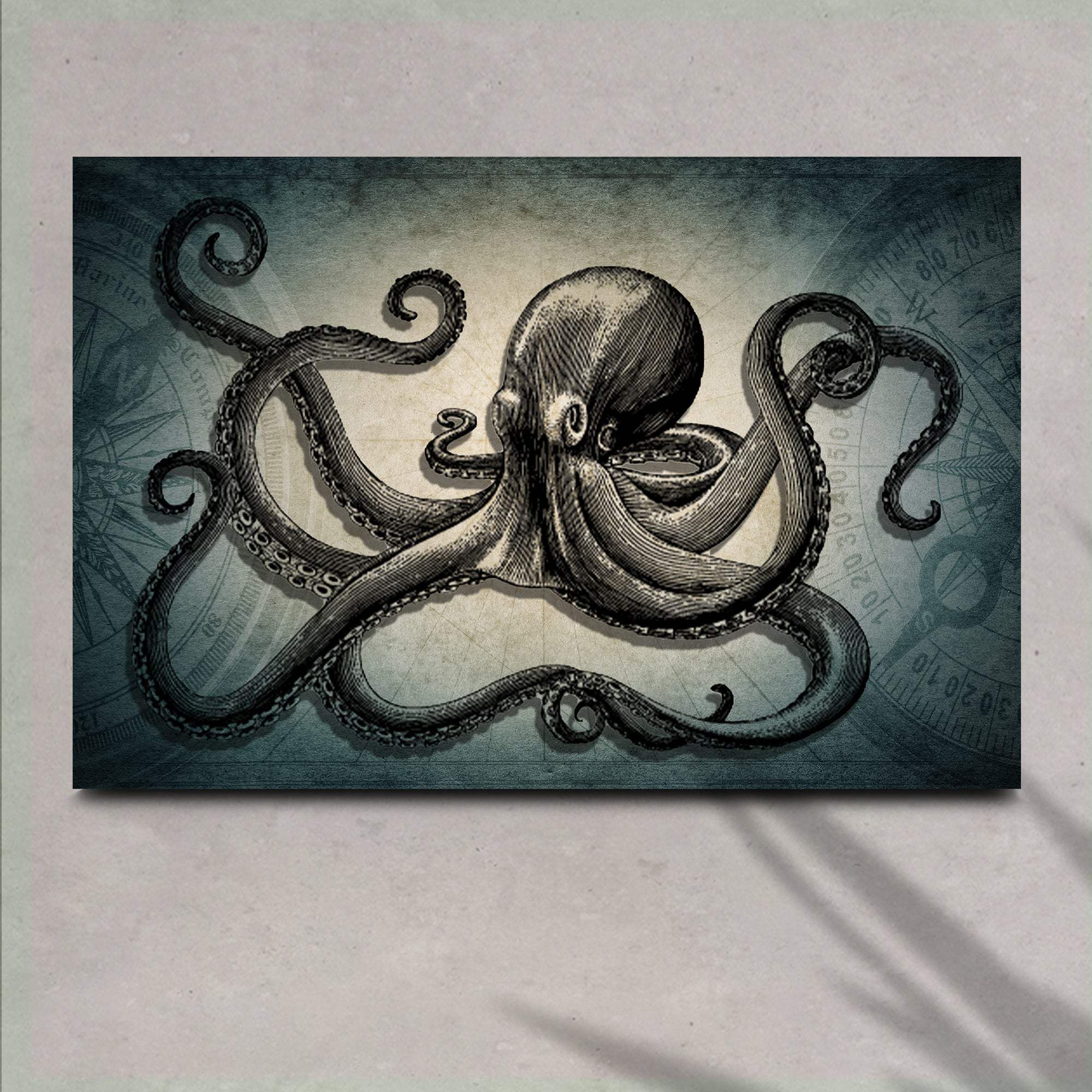Octopus Coastal Canvas Wall Art - Image 2