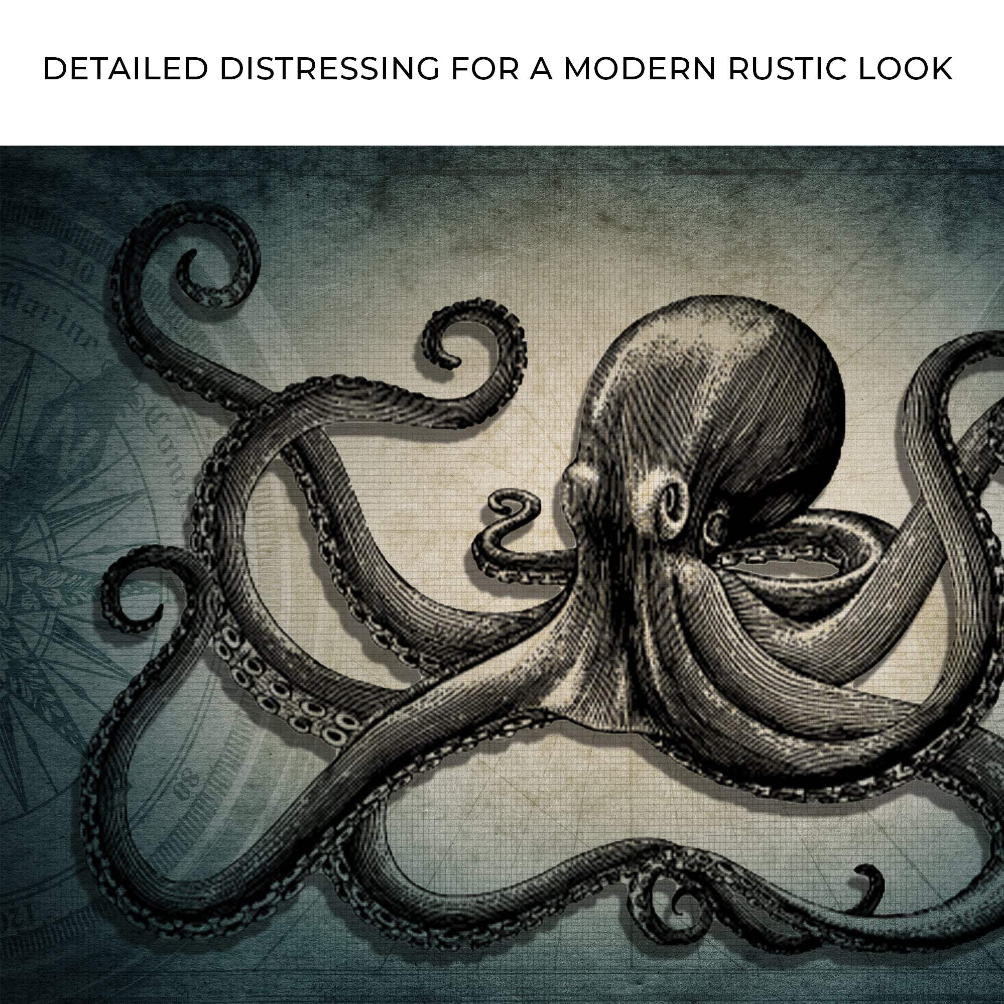 Octopus Coastal Canvas Wall Art - Image 4