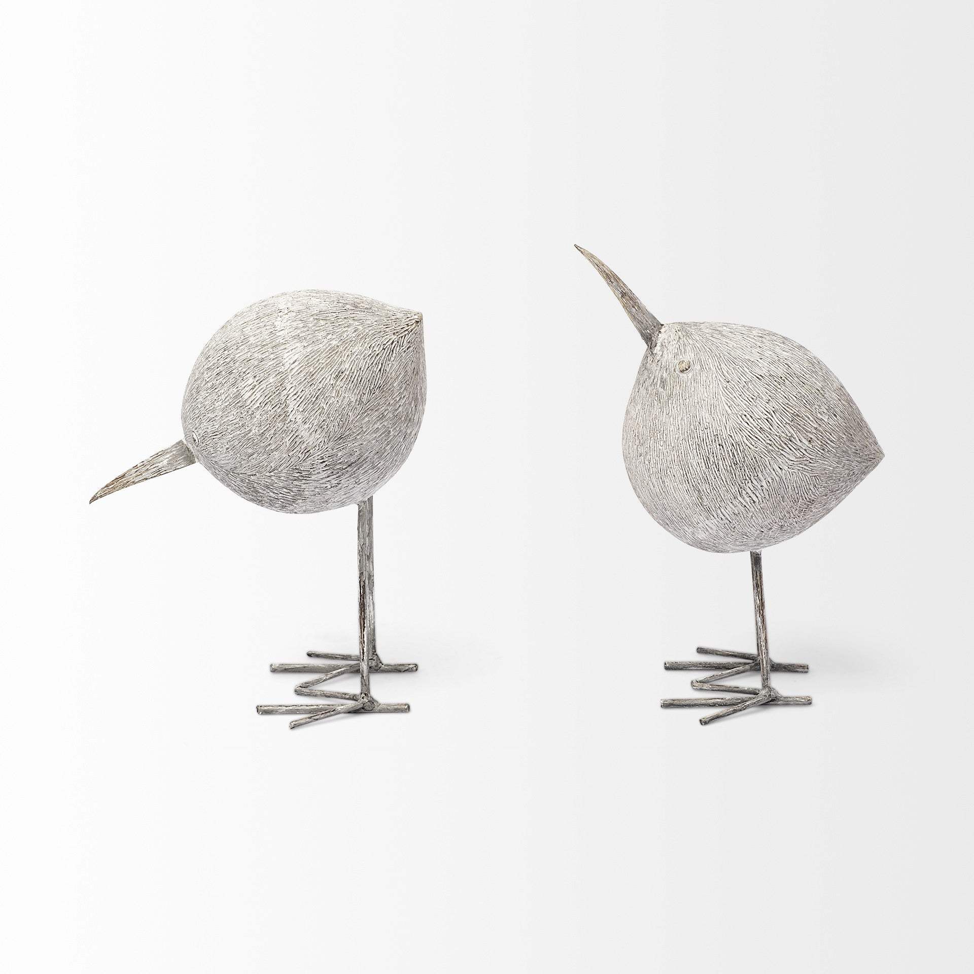 Off White Resin Bird Sculpture - Image 2