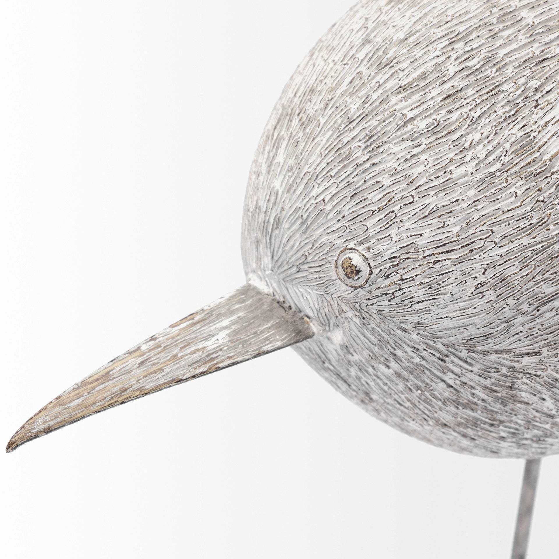 Off White Resin Bird Sculpture - Image 3