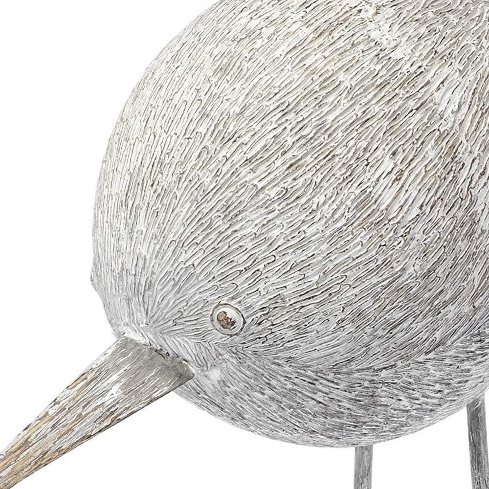 Off White Resin Bird Sculpture - Image 5