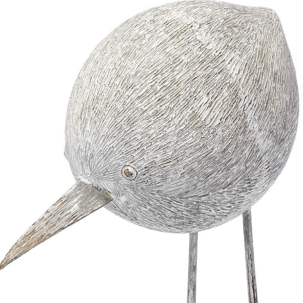 Off White Resin Bird Sculpture - Image 6