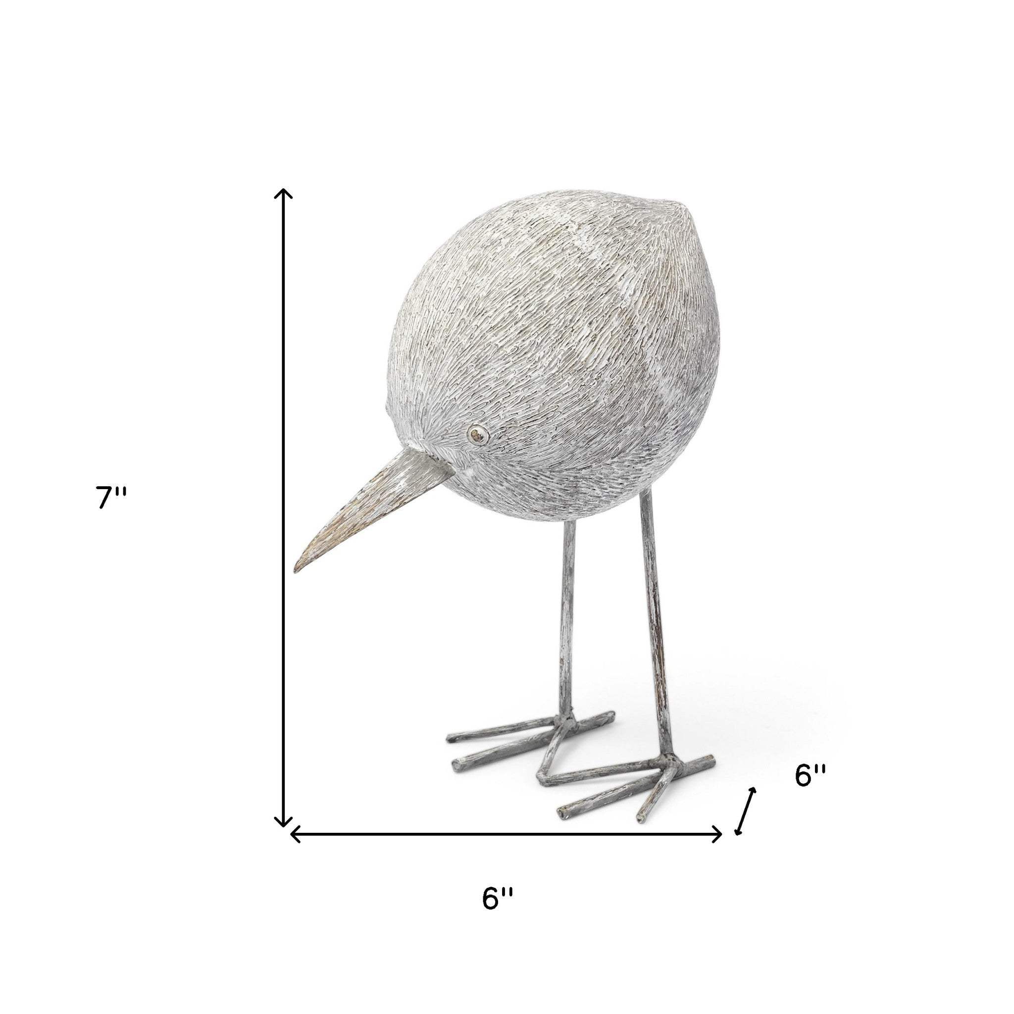 Off White Resin Bird Sculpture - Image 8