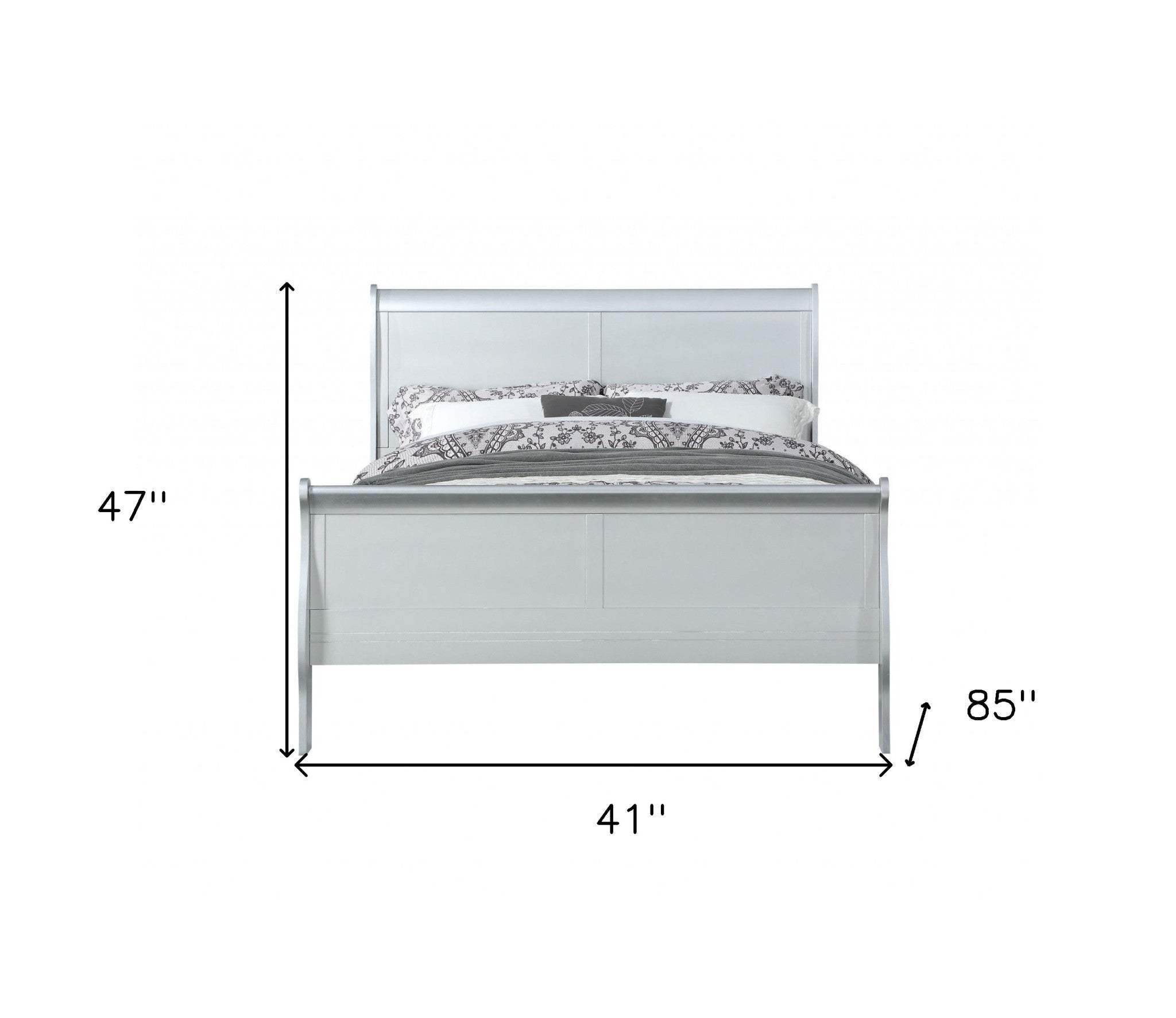 Off White Solid Wood Twin Bed Frame - Image 6