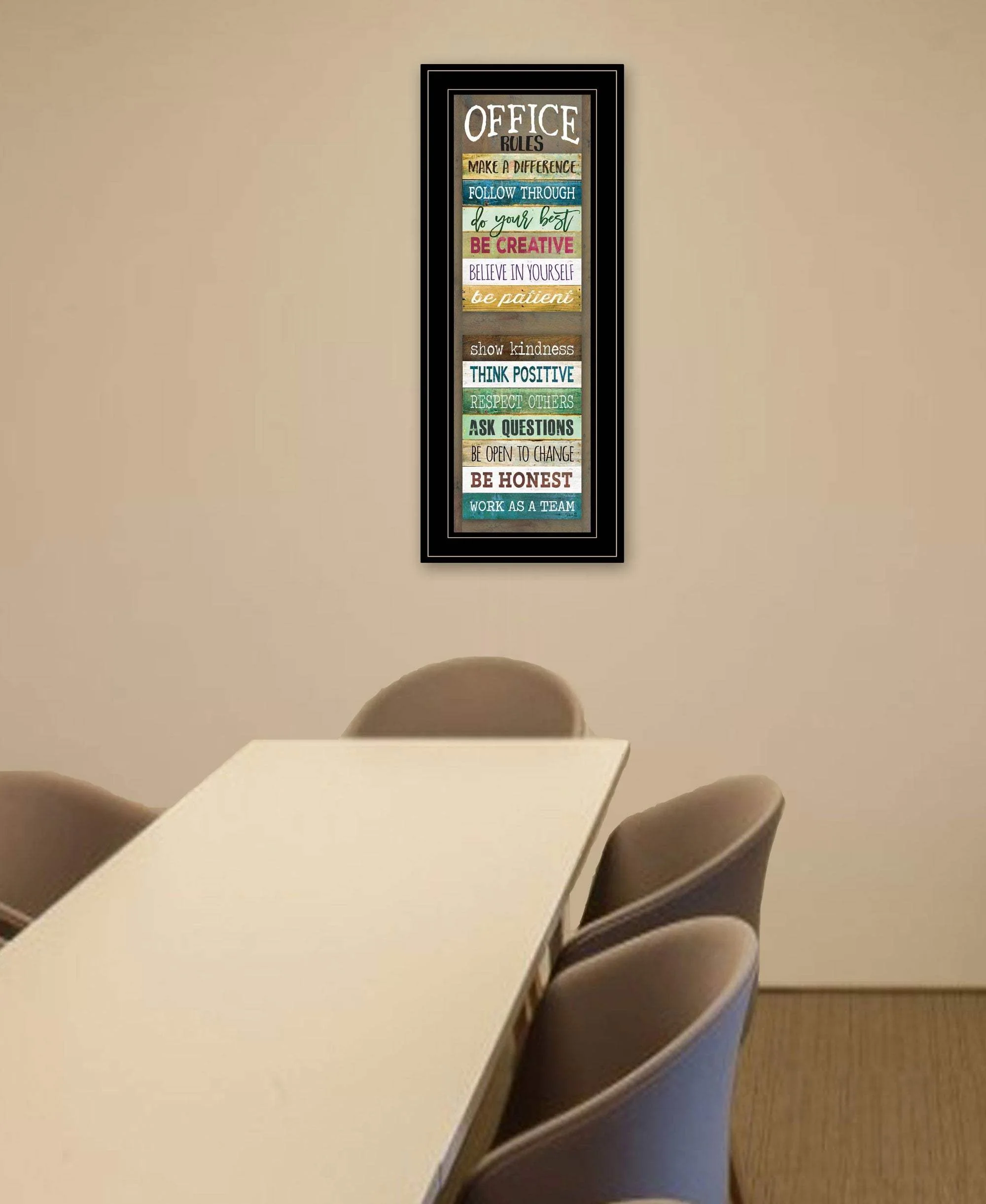 Office Rules 3 Black Framed Print Wall Art - Image 4