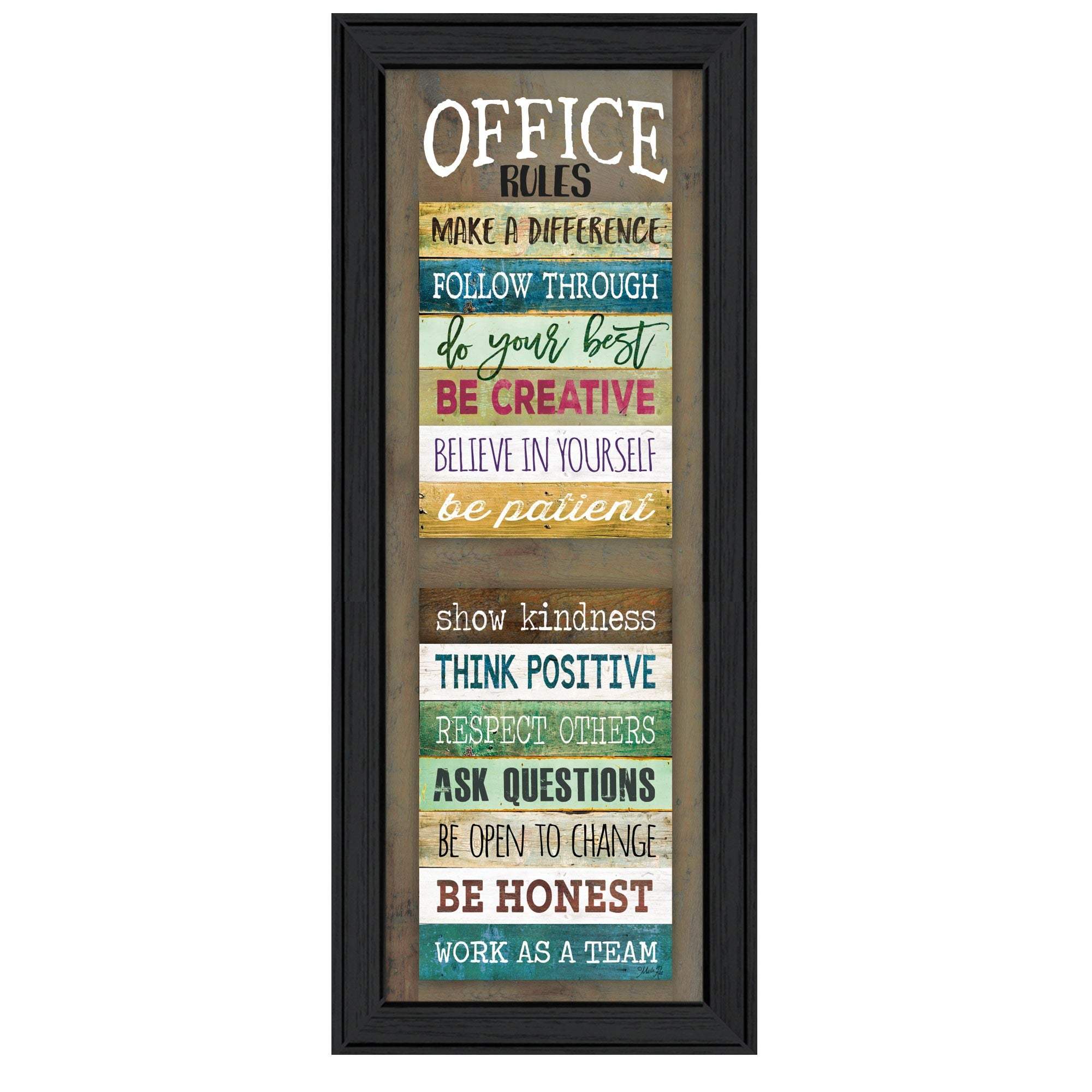 Office Rules 5 Black Framed Print Wall Art - Image 2