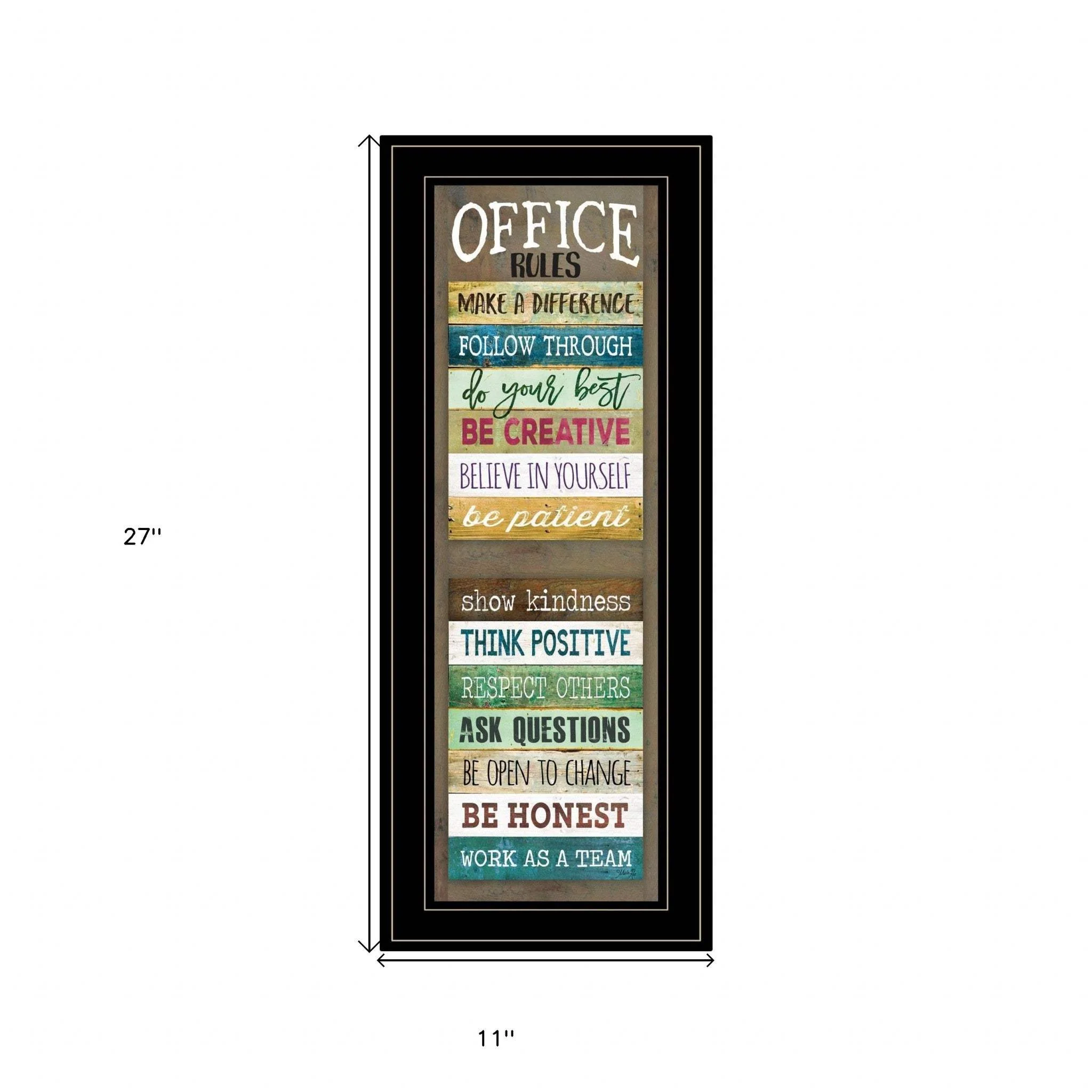 Office Rules 8 Black Framed Print Wall Art - Image 5