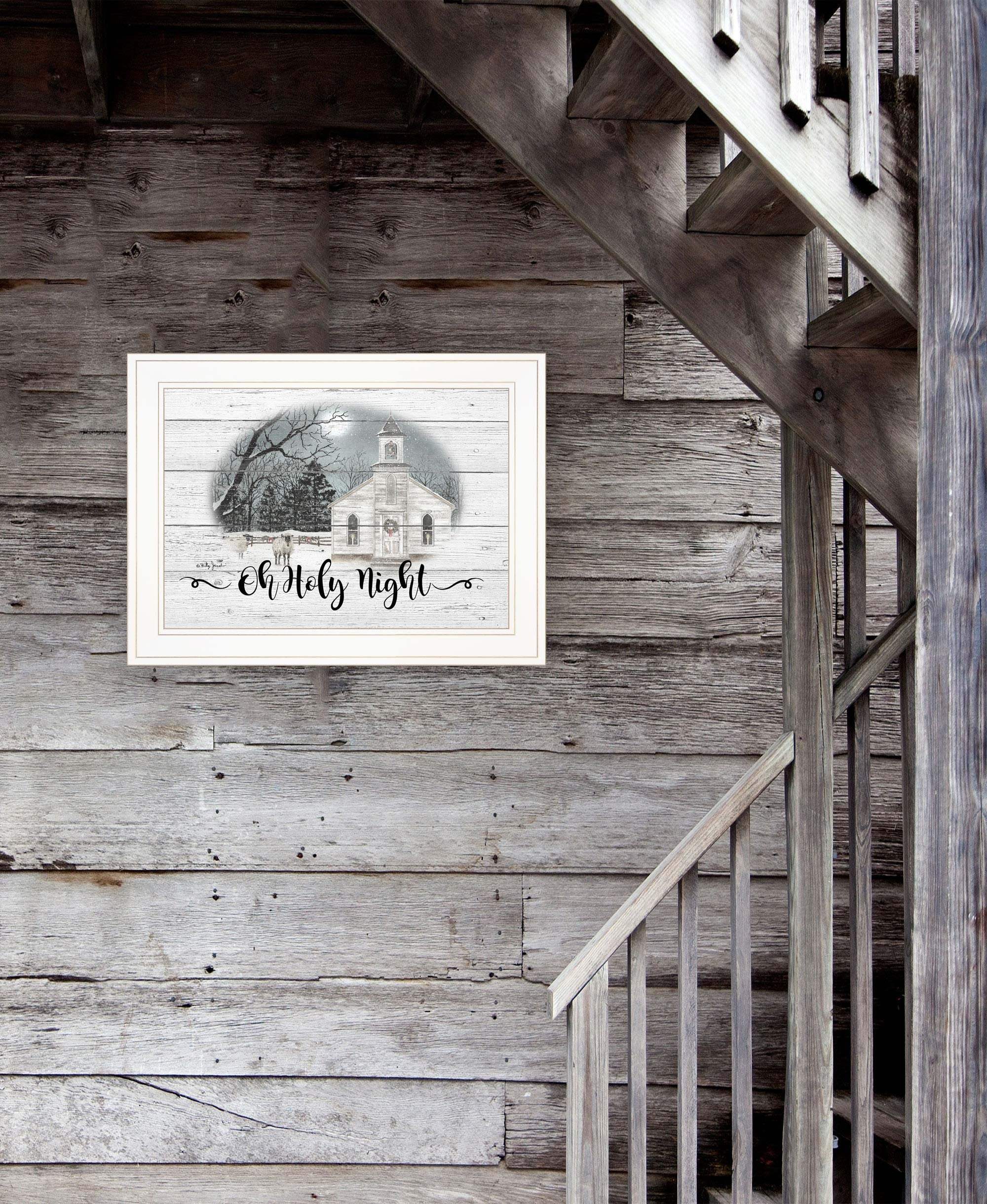 OH HOLY Night 2 White Framed Print Wall Art - Image 5
