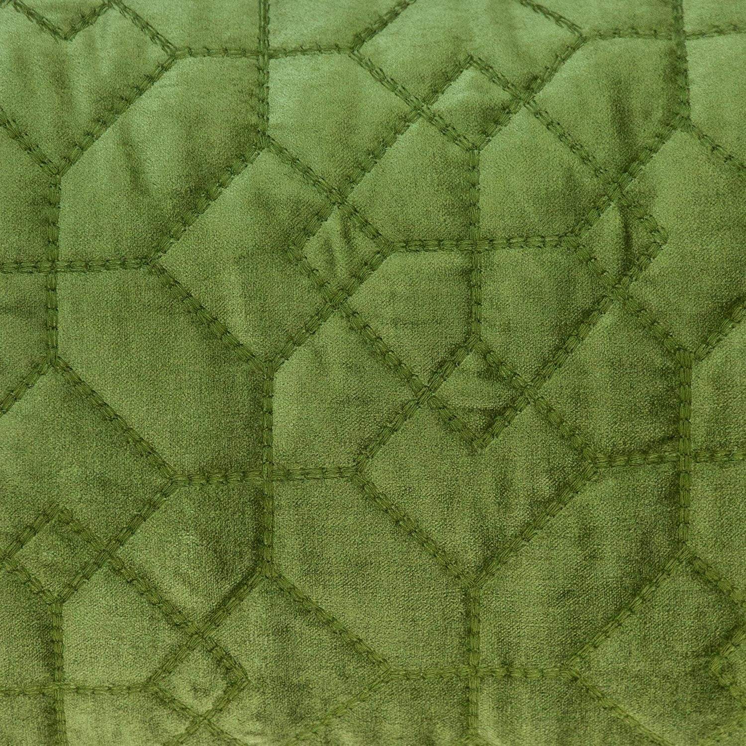Olive Quilted Velvet Geo Lumbar Decorative Pillow - Image 9