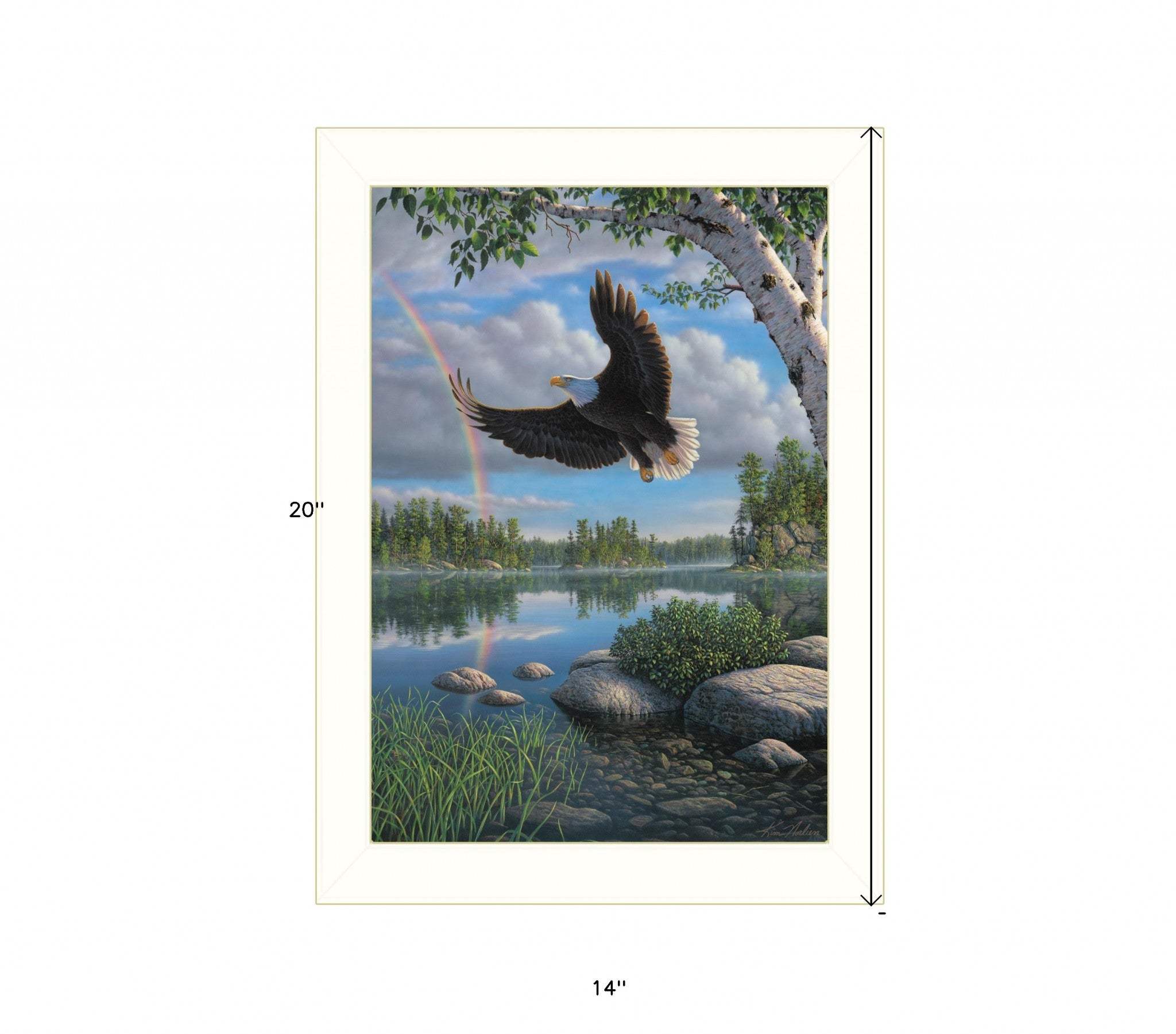 On Eagles Wings 2 White Framed Print Wall Art - Image 6