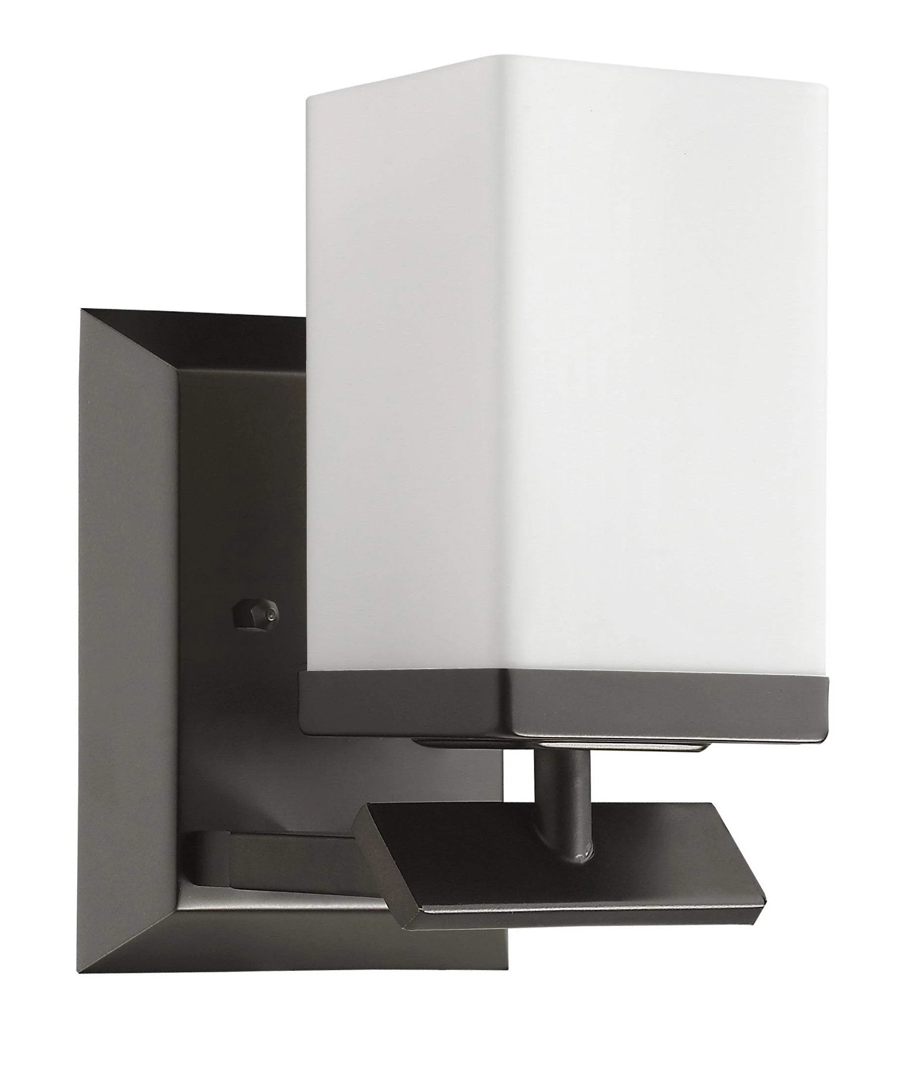 One Light Bronze Frosted Glass Wall Sconce - Image 3