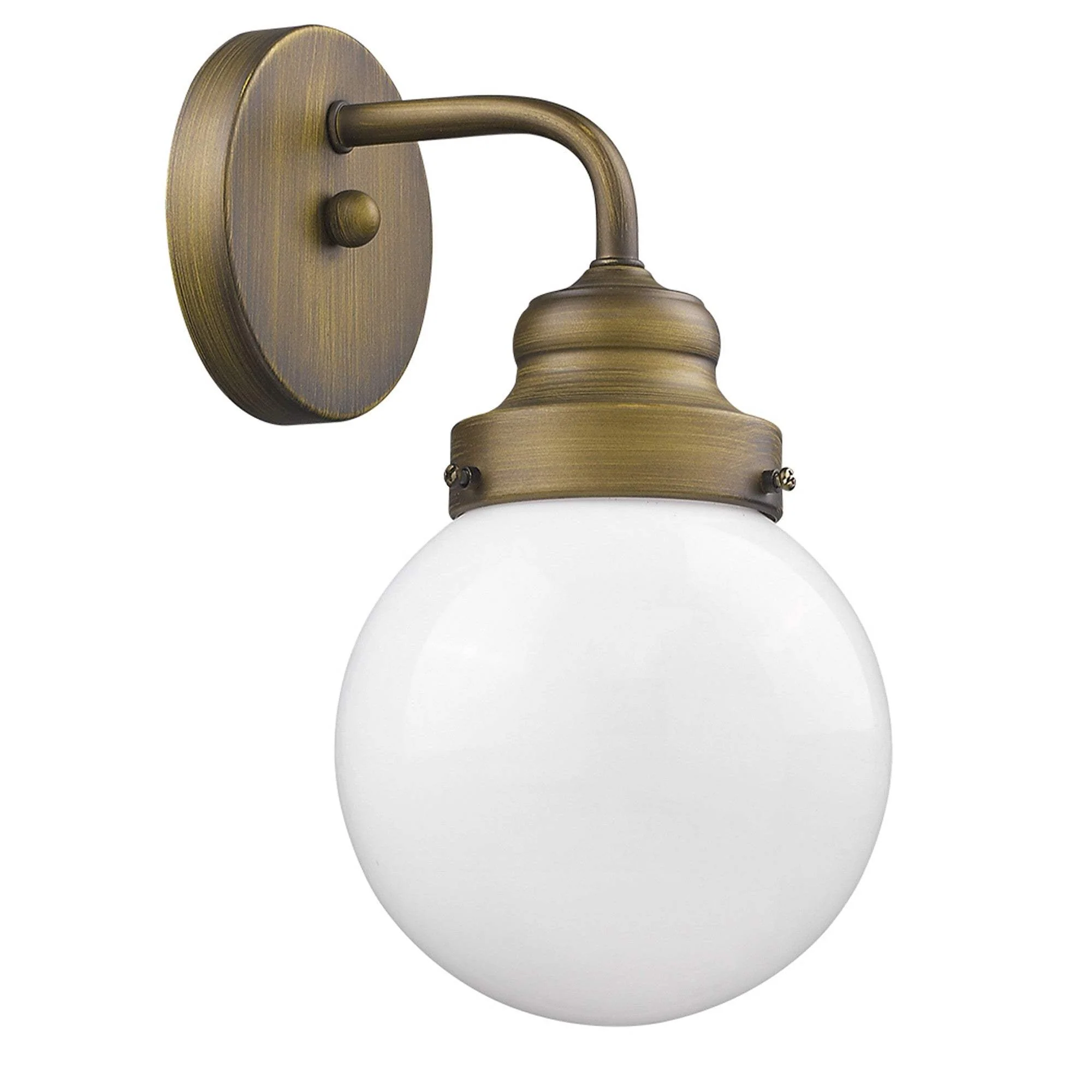 One Light Gold Wall Sconce with Round Glass Shade - Image 3