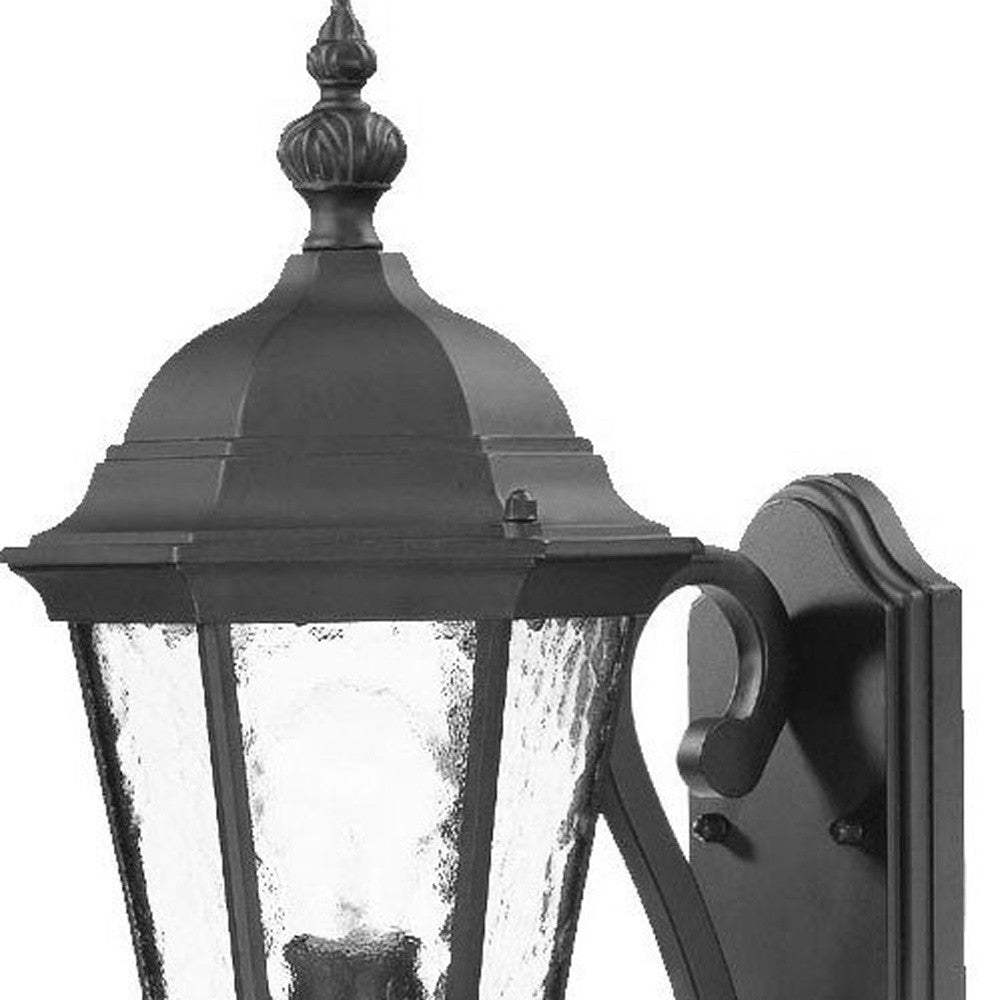 One Light Matte Black Carousel Lantern Wall Light - Image 4