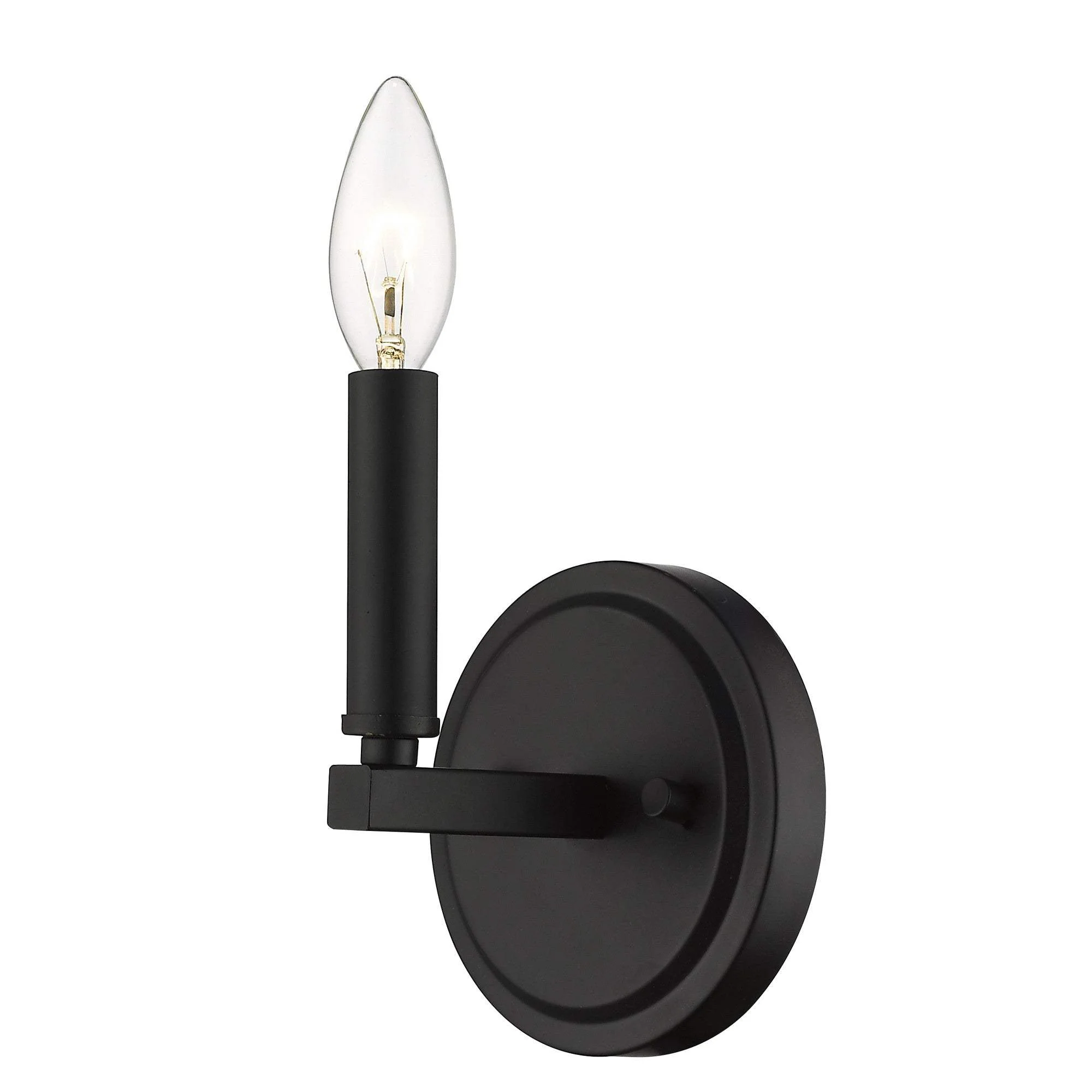 One Light Matte Black Wall Sconce - Image 2