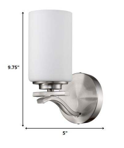 One Light Silver and Glass Wall Sconce - Image 5