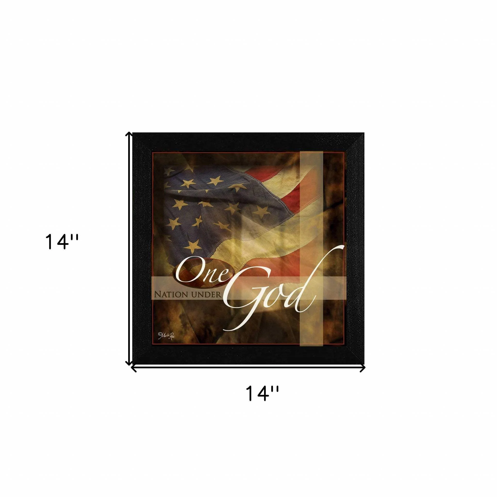 One Nation Under God Black Framed Print Wall Art - Image 6