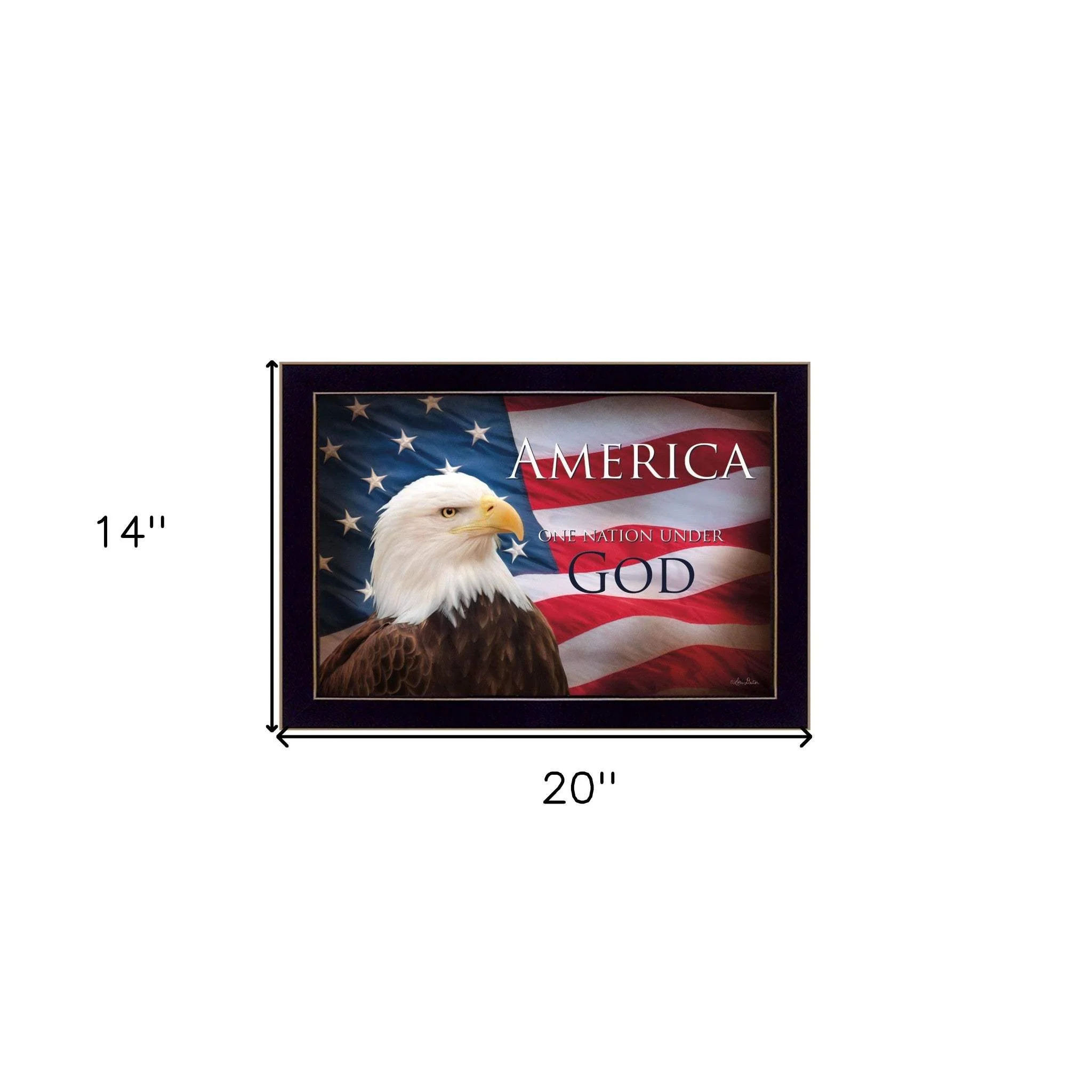 One Nation Under God Flag Black Framed Print Wall Art - Image 6